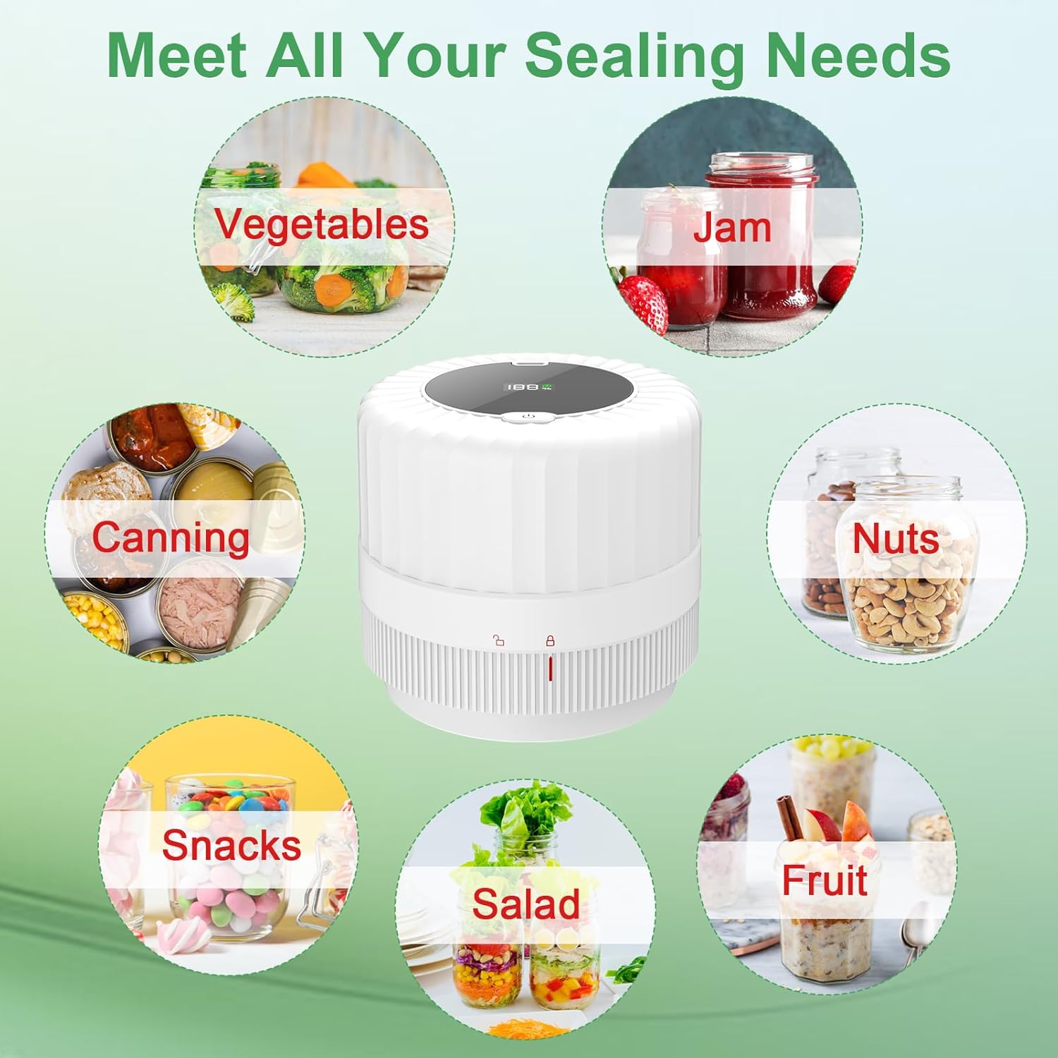 SelePow VP06 Electric Vacuum Sealer for Jars