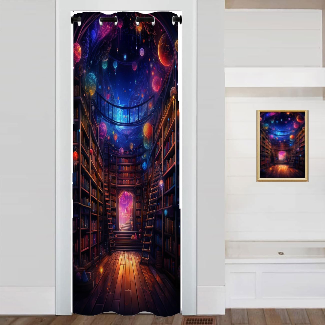 Wuminmin Bookshelf Door Curtain for Kids Bedroom