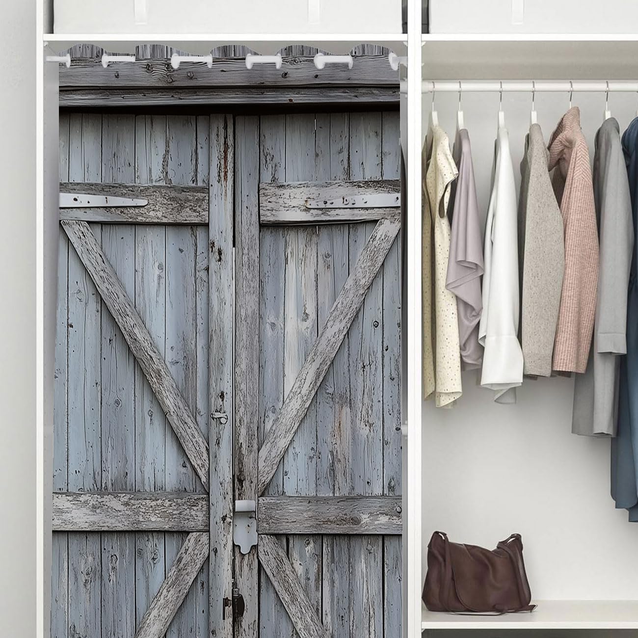 Shixiaoyan Rustic Barn Door Curtain 42W x 80L Panel