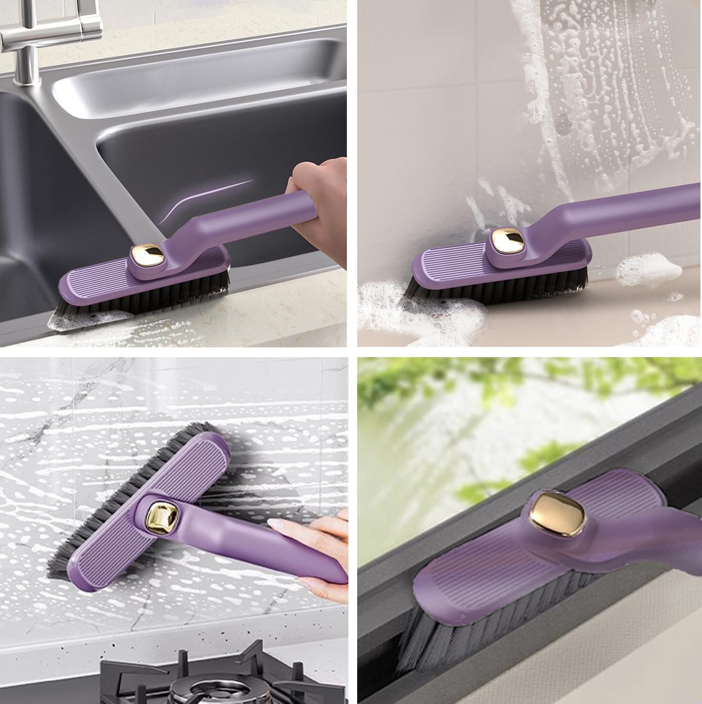 360 Degree Rotating Crevice Cleaning Brush with Trash Picker