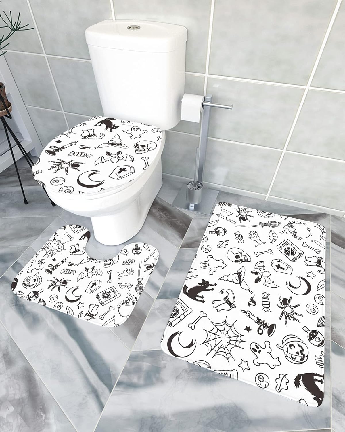 YESOF66 3 Piece Bathroom Rug Set with Non-Slip Toilet Cover