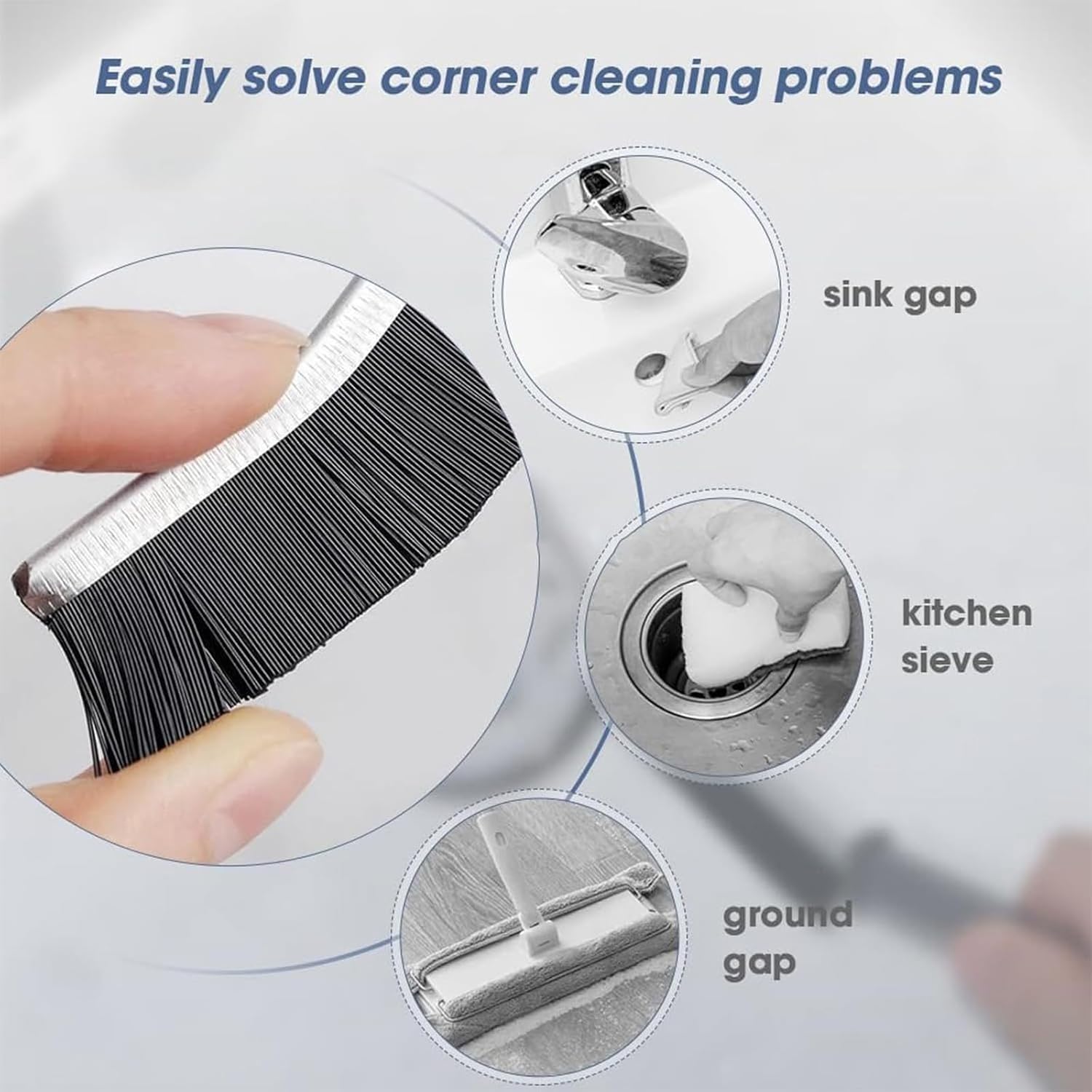 Crevice Cleaning Brush 3 Pack for Kitchen Bathroom Tiles Window Tracks