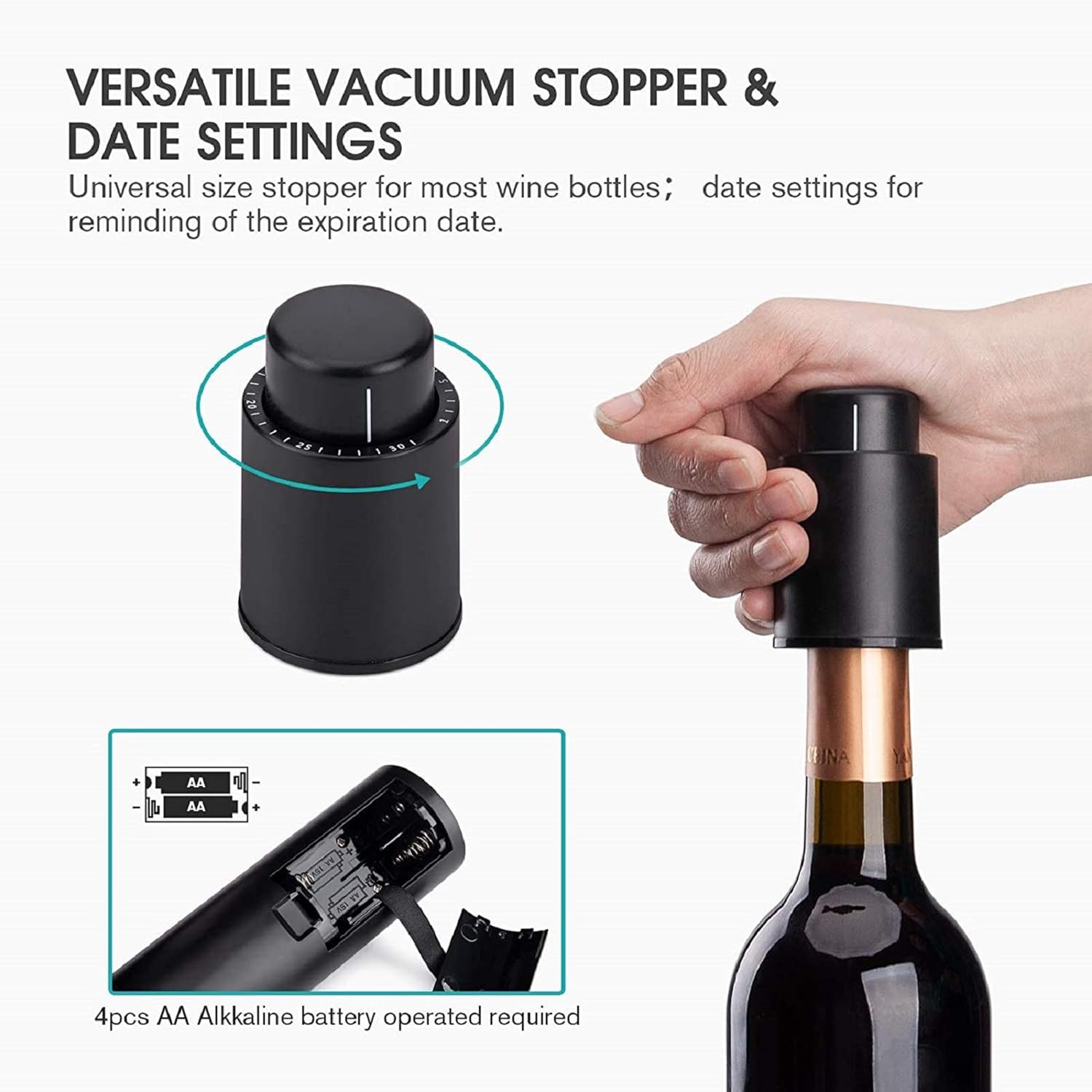 ueecool Electric Wine Opener Set with LED Light and Foil Cutter
