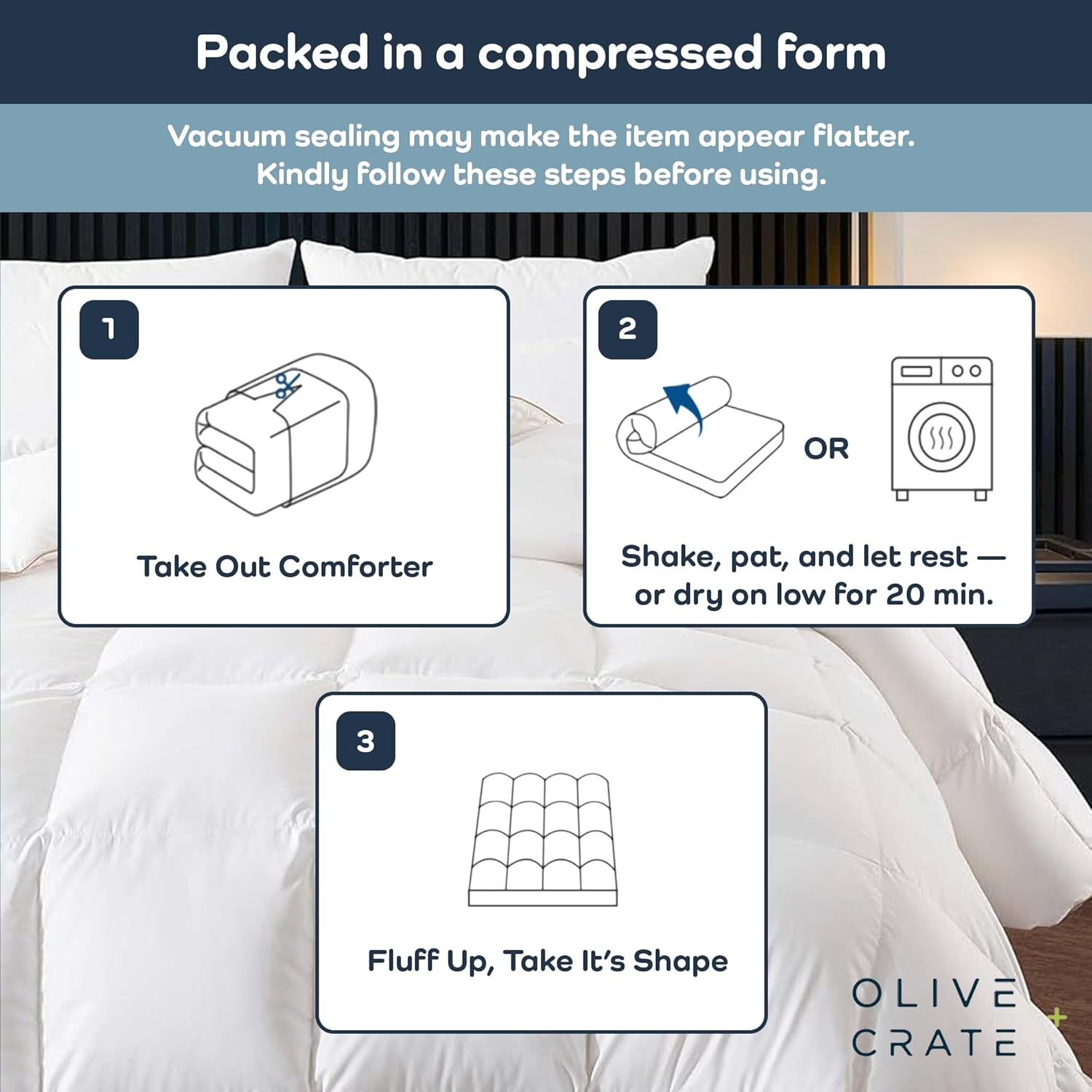 Olive Crate Bamboo Viscose King Comforter - Lightweight Breathable