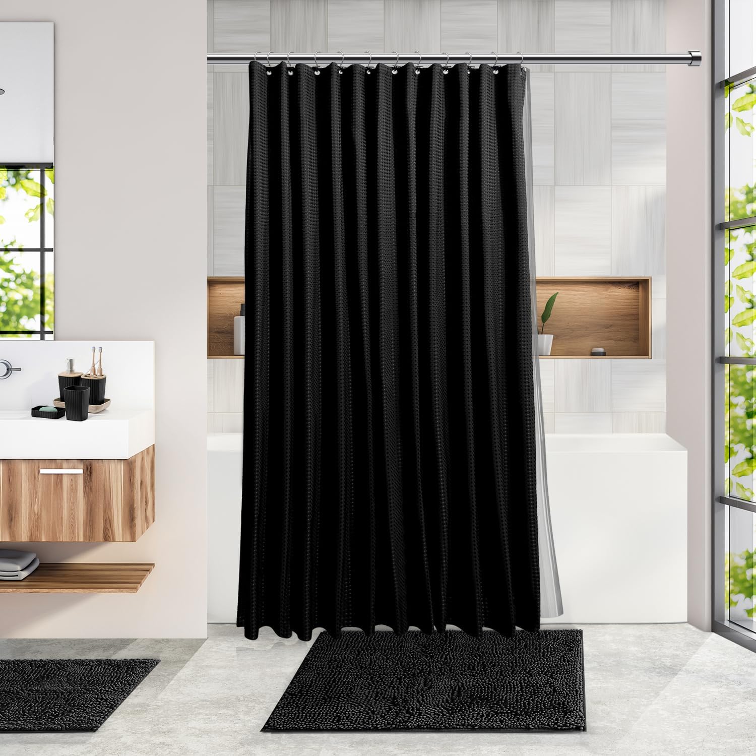 Clara Clark 22PC Black Bathroom Accessory Set