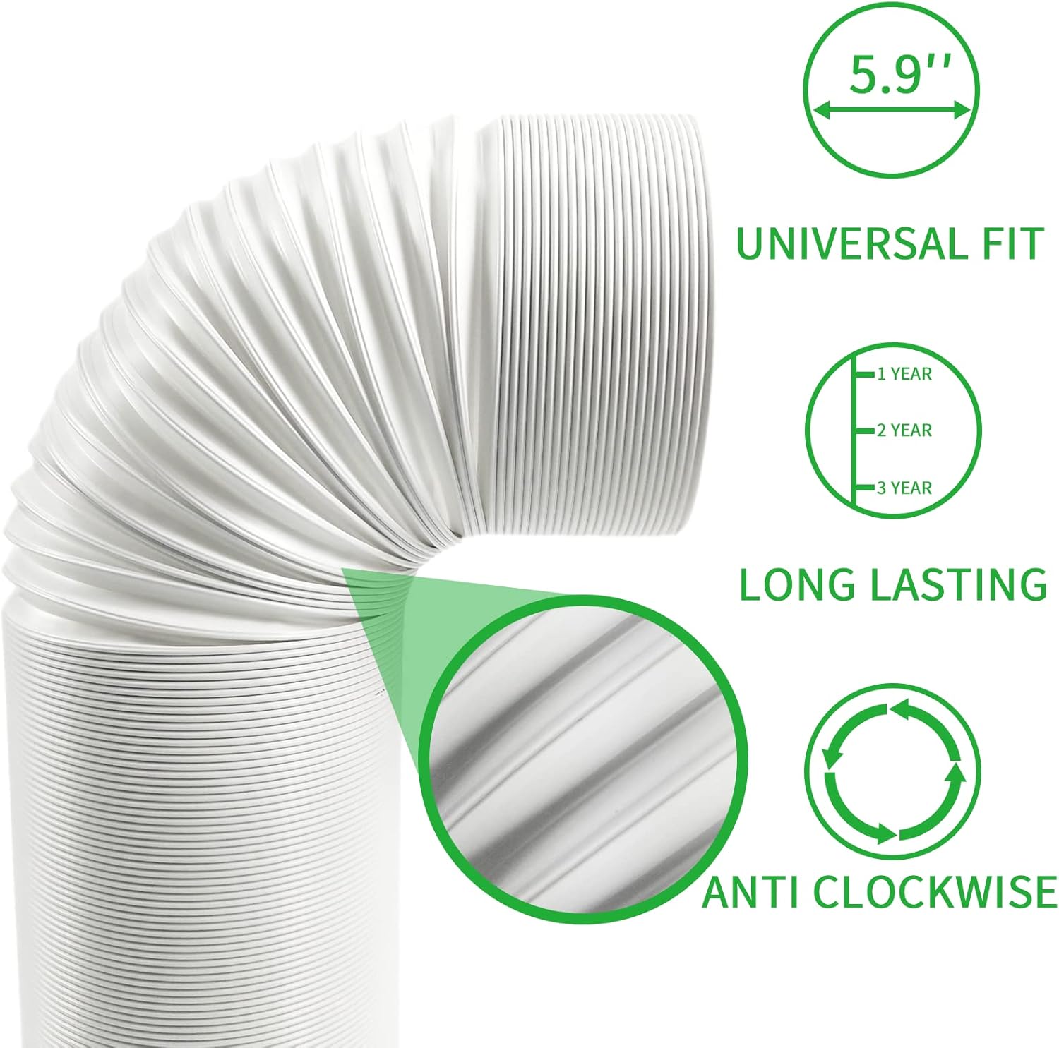 Foozet 59 Inch AC Hose with Anti-Clockwise Thread