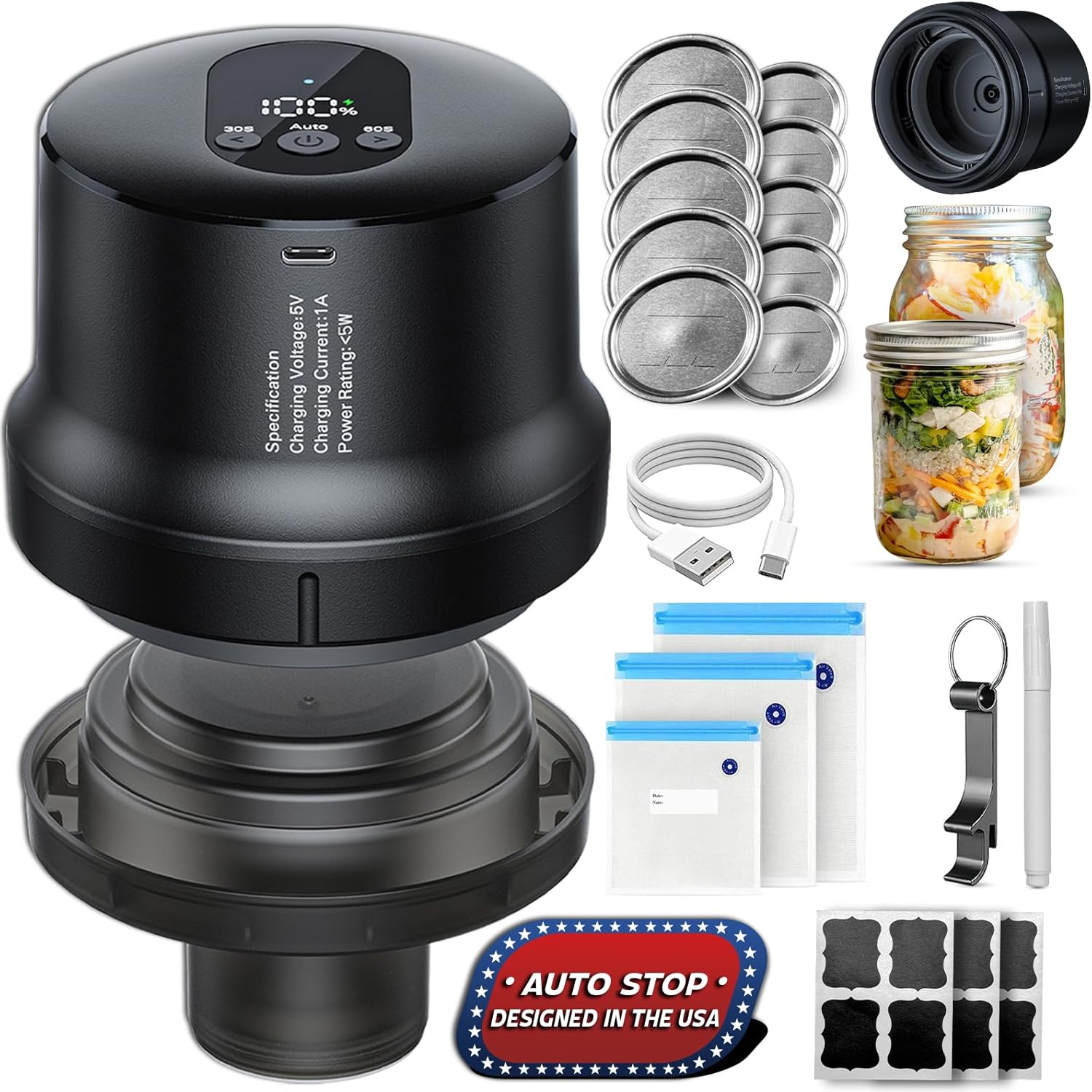 Presentastic 2025 Fully Automatic Mason Jar Vacuum Sealer