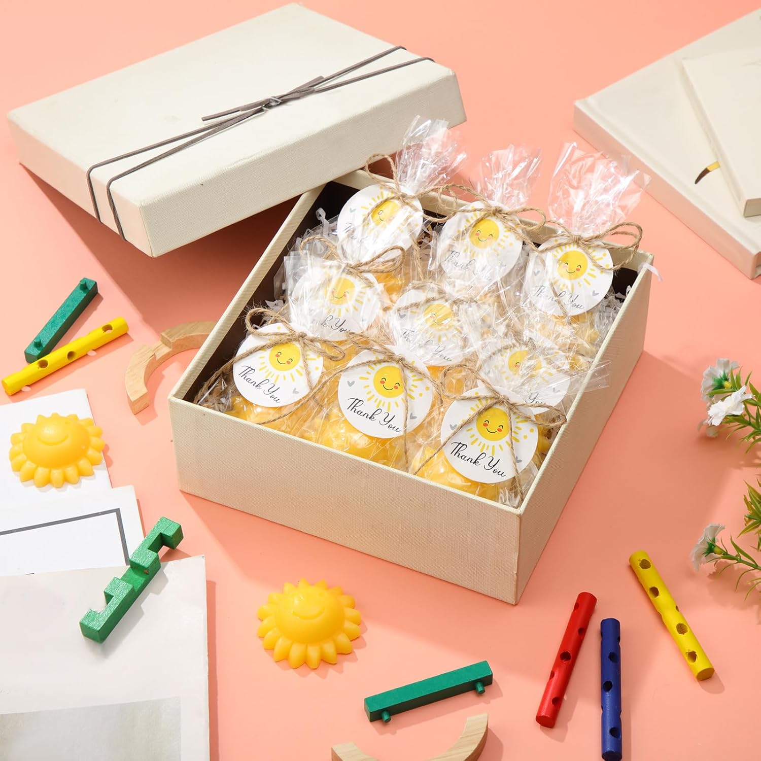 Demissle 20 Pcs Yellow Soap Baby Shower Favors