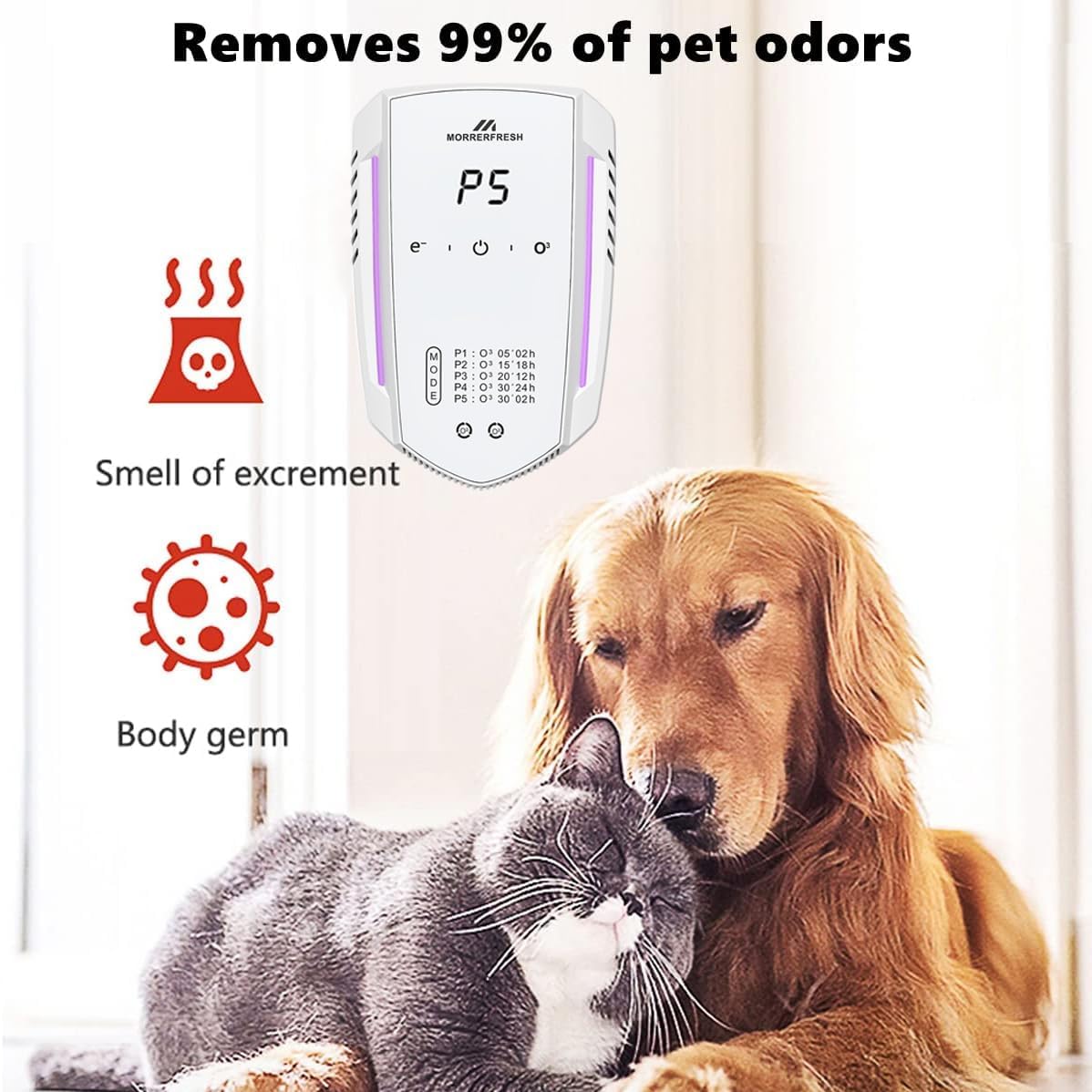 Morrerfresh Ozone Odor Eliminator for Pets Home Air Ionizer