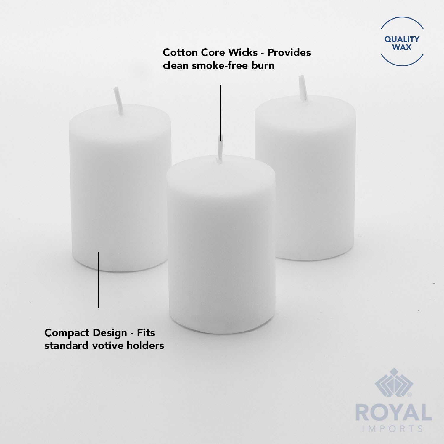 Royal Imports Votive Candles Unscented White Box of 36 15 Hour Burn
