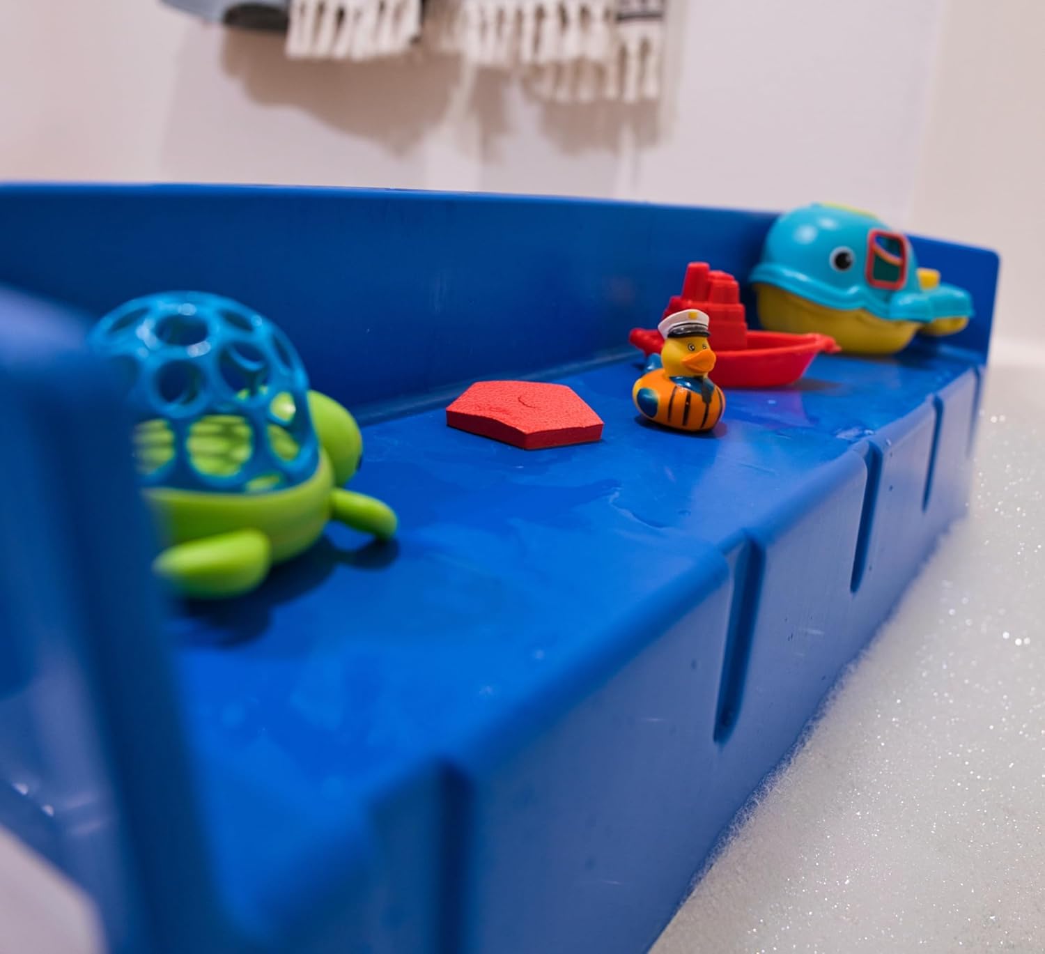 Tub Topper Splash Guard Play Shelf Blue