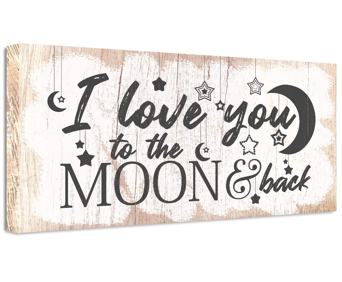 I Love You To The Moon And Back Stretched Canvas Wall Art