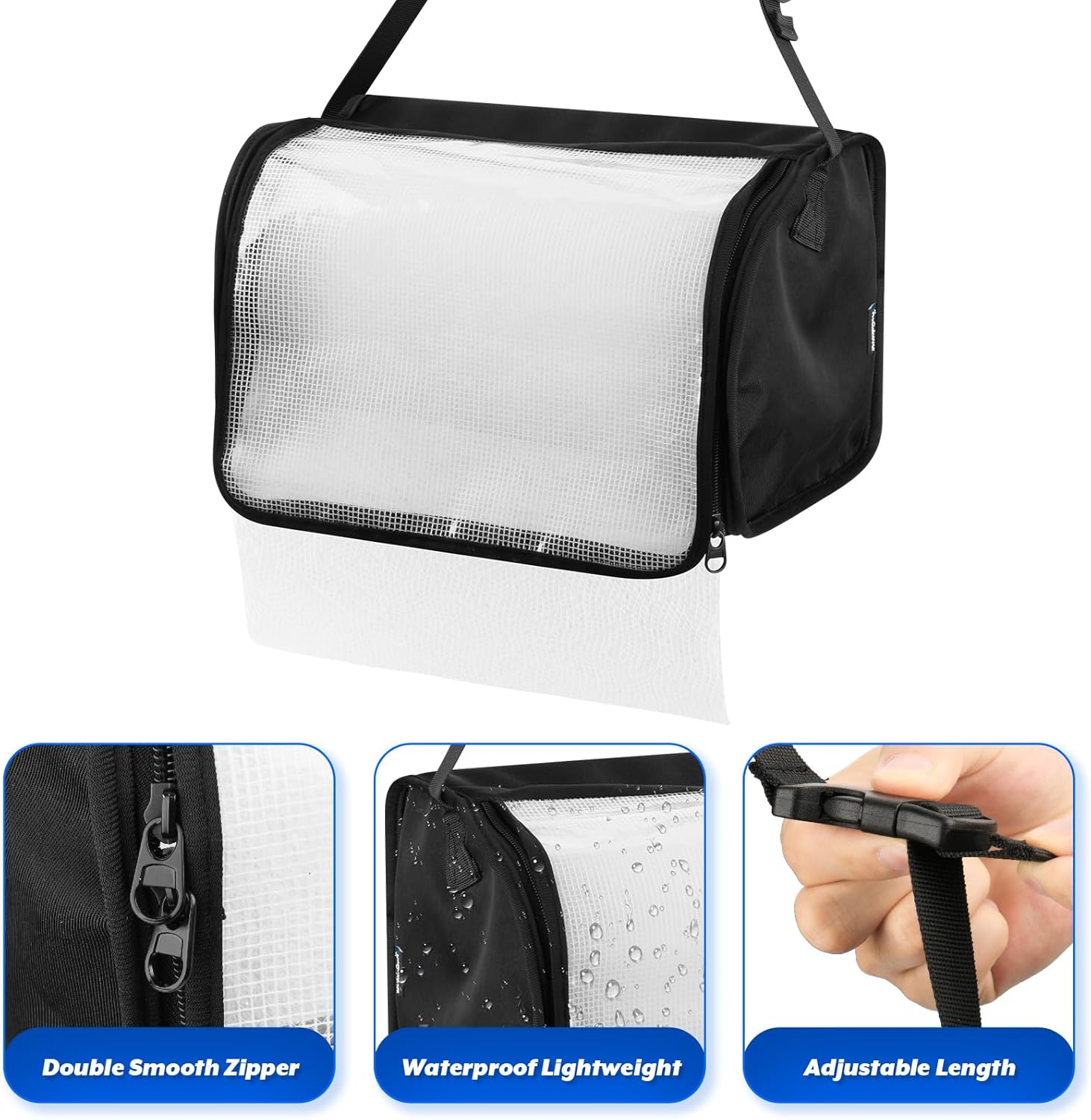 Kitchen Paper Towel Holder with Transparent Cover Black