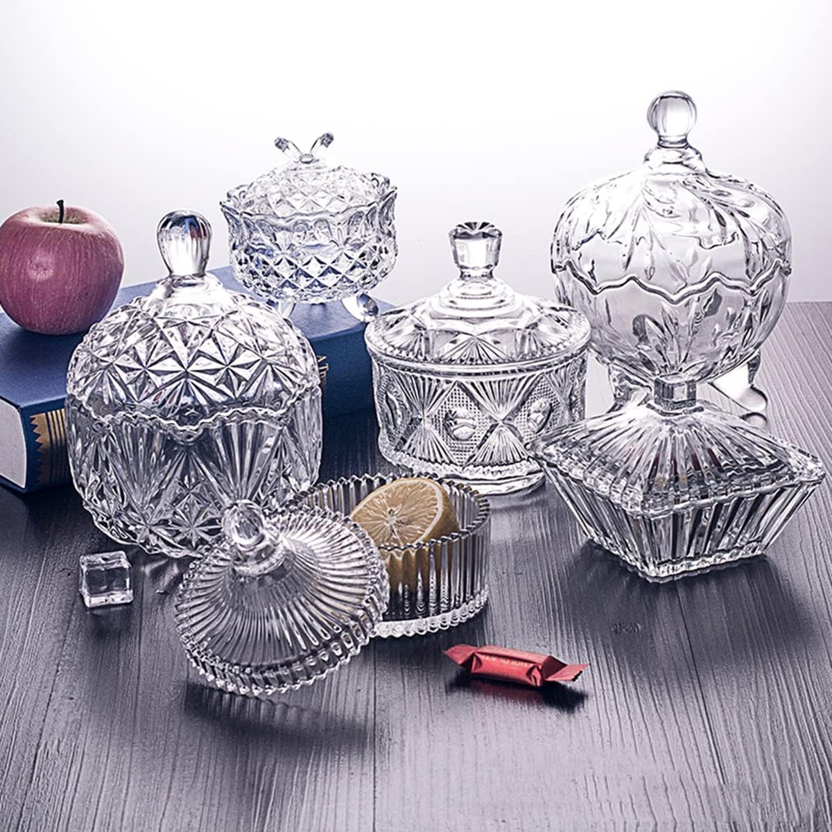 Transparent Crystal Jar With Lid - Elegant Storage Display Container