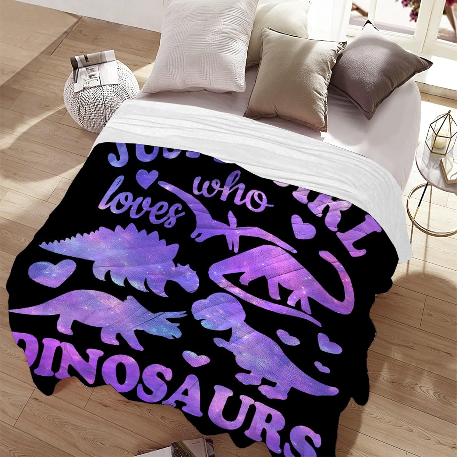 Dinosaur Blanket Gift for Women Kids Plush Throw