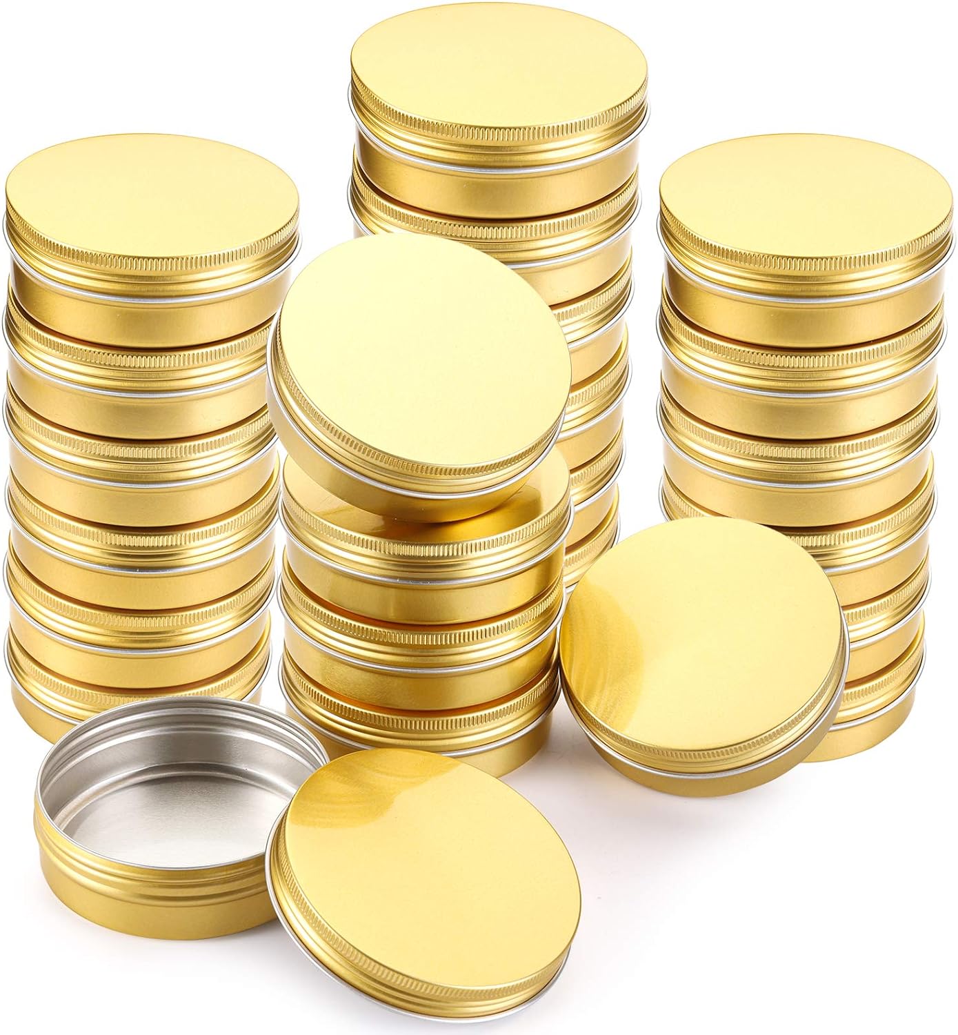 Foraineam 24 Piece 4 Oz Screw Lid Round Tin Jars
