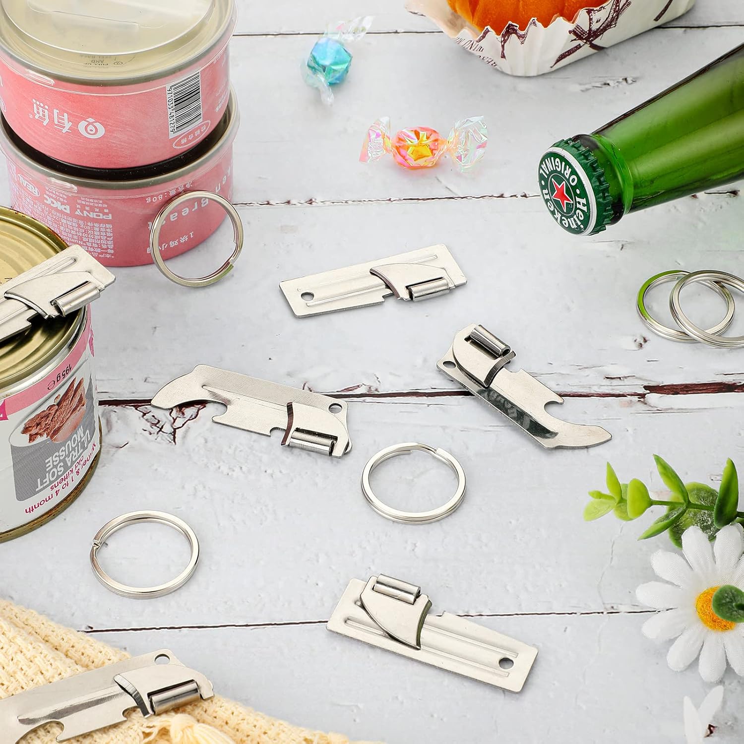 Honeydak Military Can Openers with Key Ring 18 Pieces