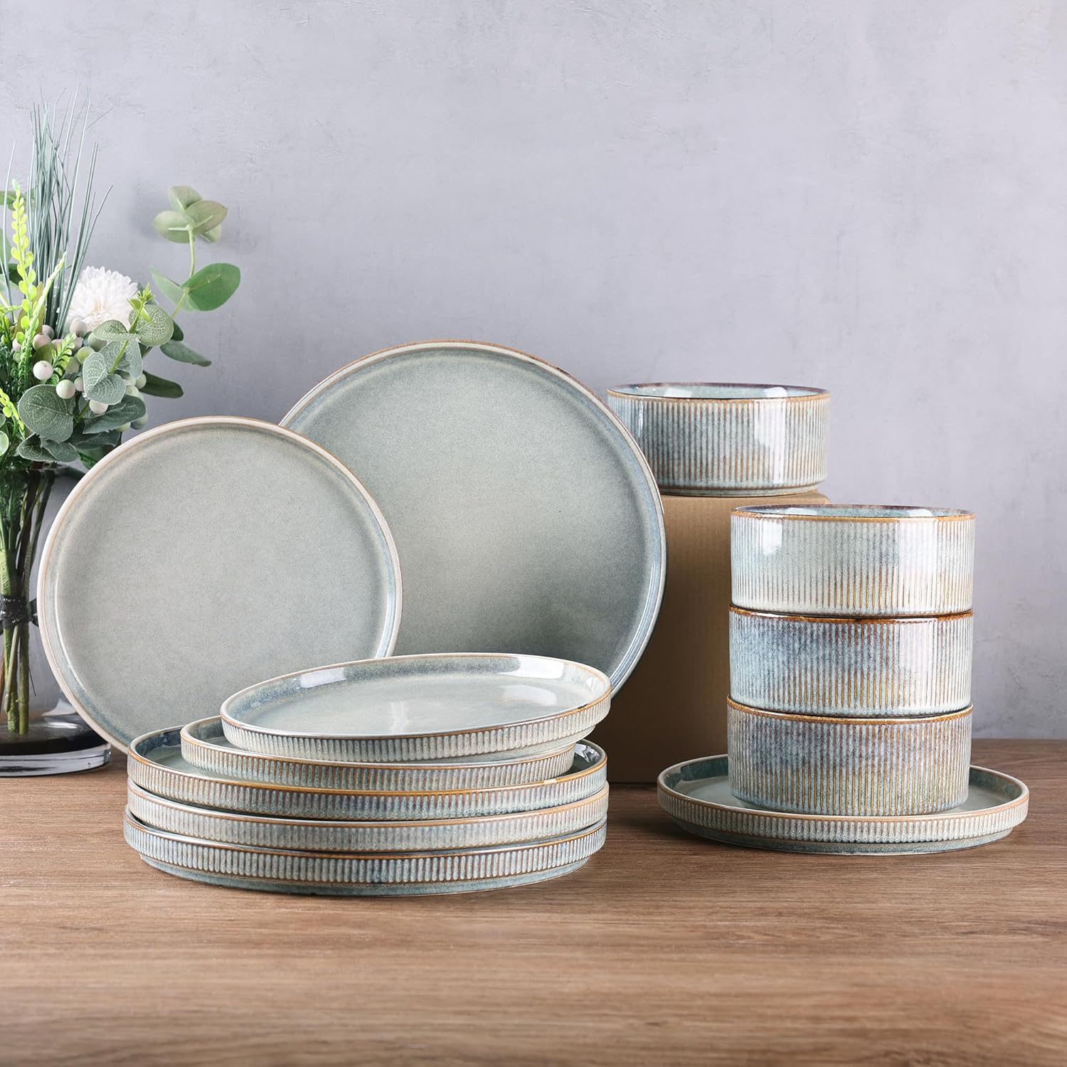 GBHOME Stoneware Dinnerware Set for 4