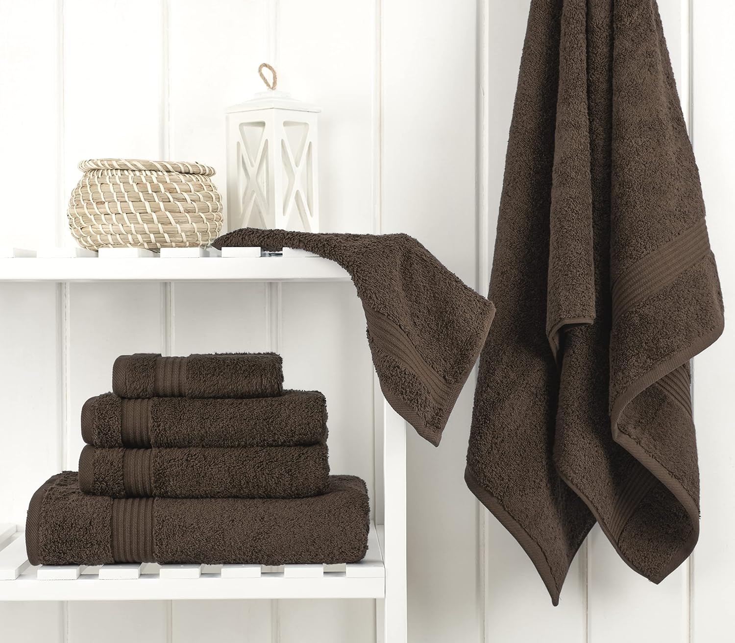 Cotton Paradise 6 Piece Towel Set Brown