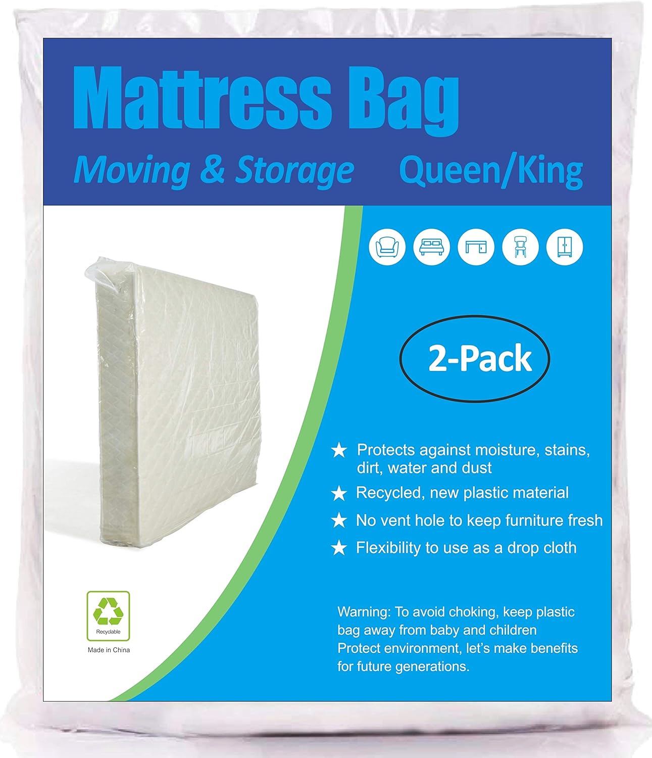 ComfortHome Mattress Bag 2 Pack Queen King Size