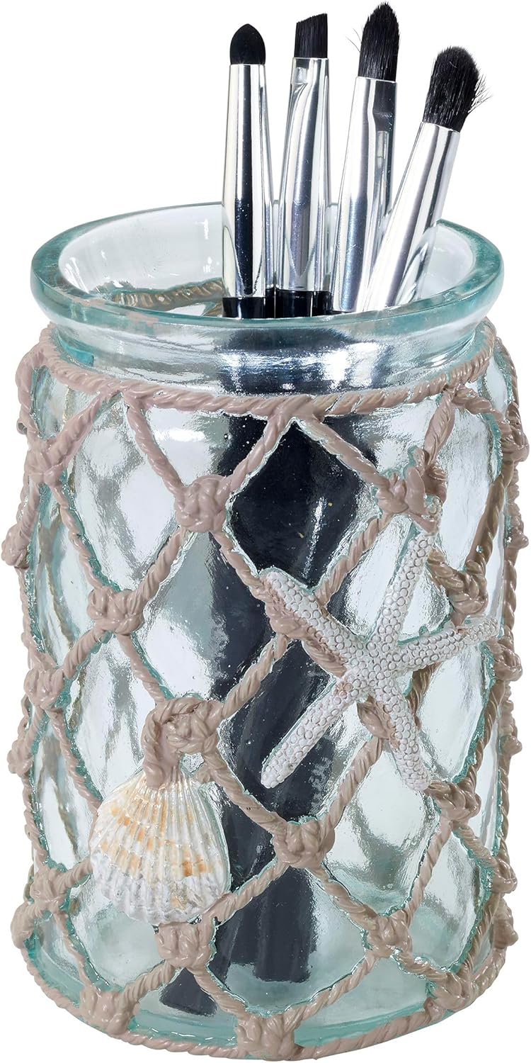 Avanti Linens Tumbler Resin Countertop Cup Beach Inspired Bathroom Accessory Seaglass Collection