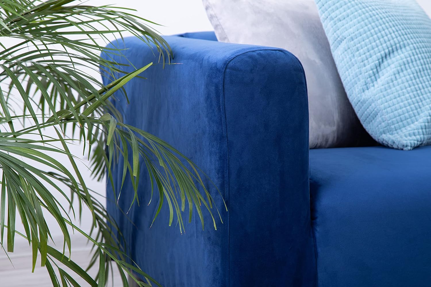 Masters Of Covers Snug Fit Velvet Klippan Loveseat Slipcover Blue