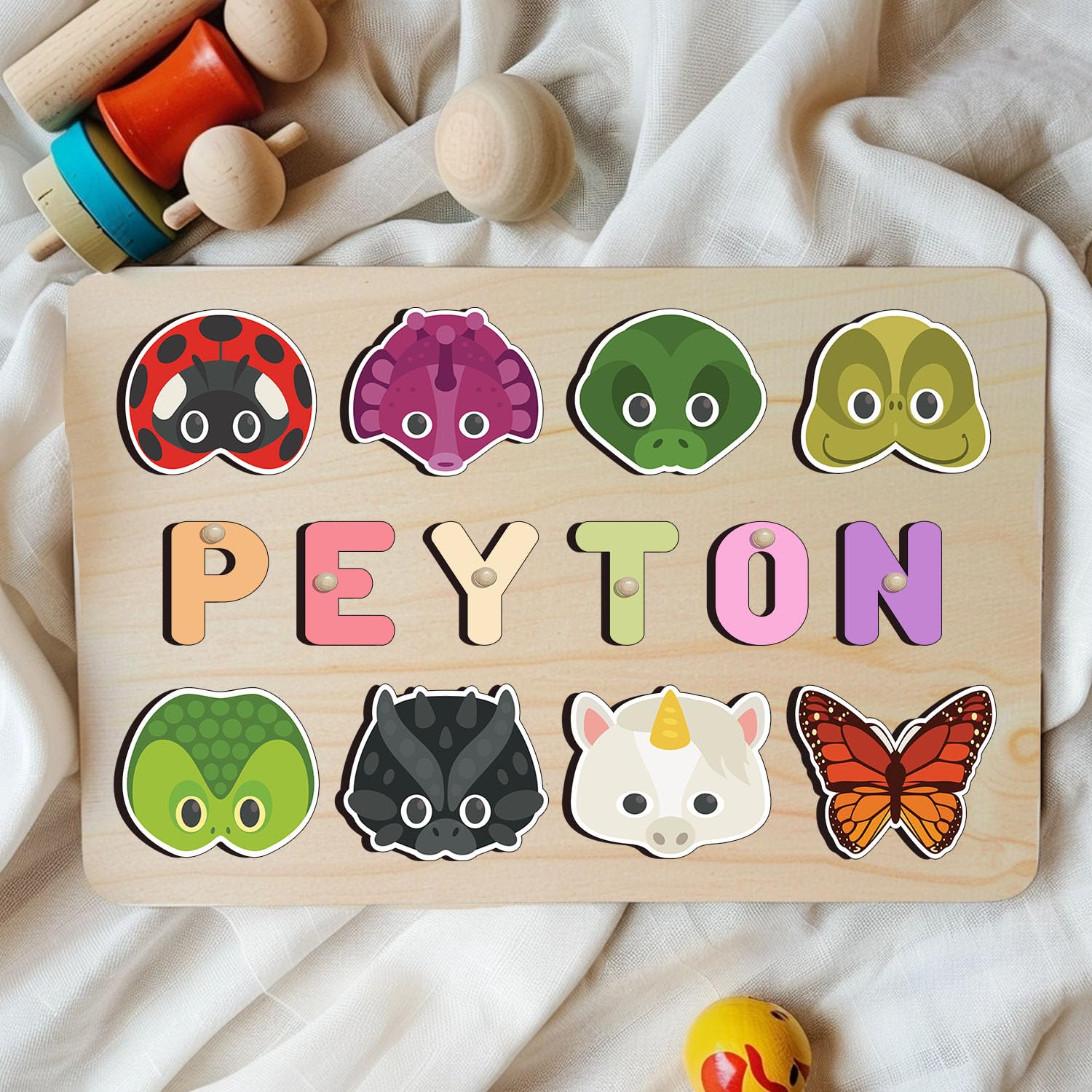 Personalized Wooden Name Puzzle for Toddlers 1