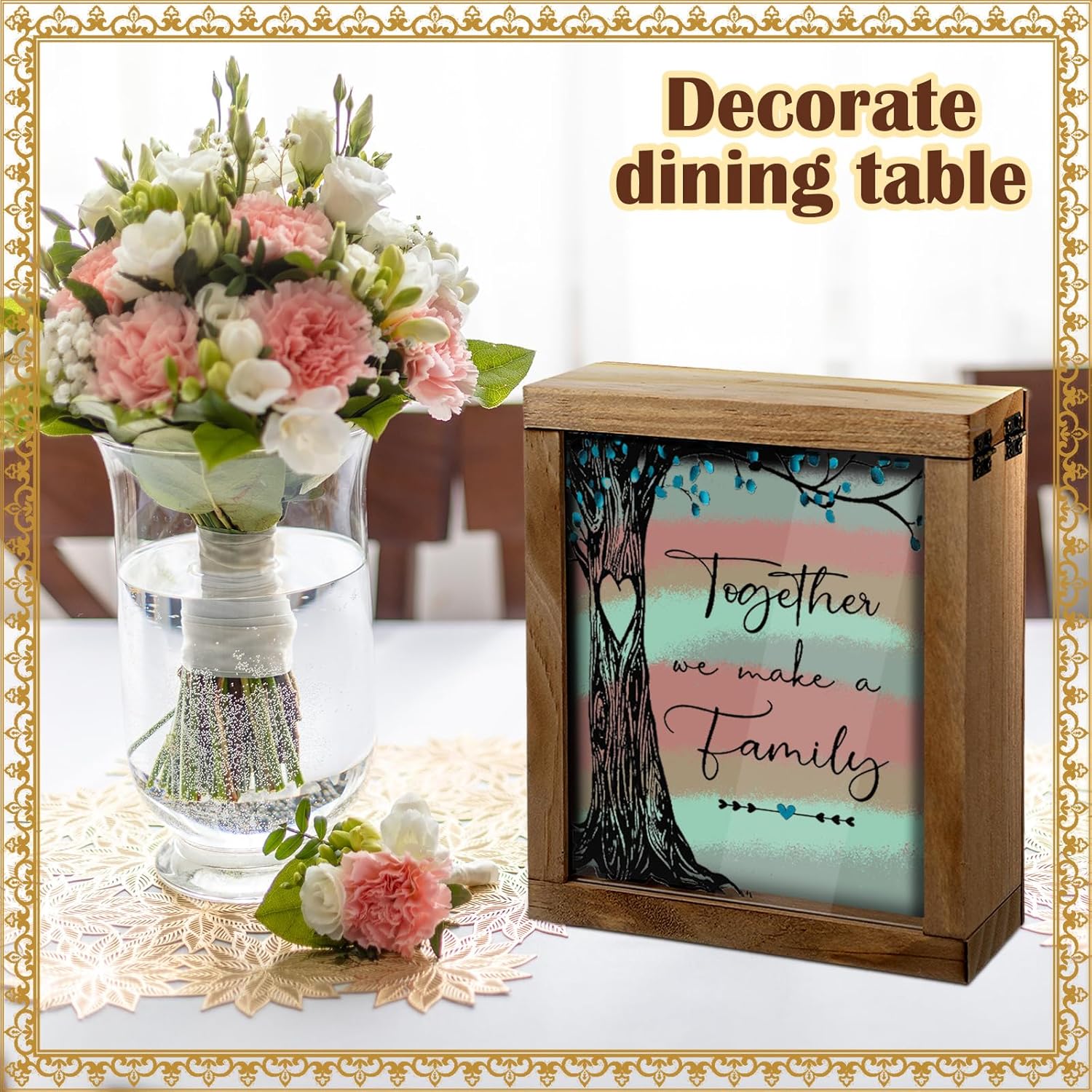 Wedding Unity Sand Ceremony Kit with Wood Box and 4 Vases