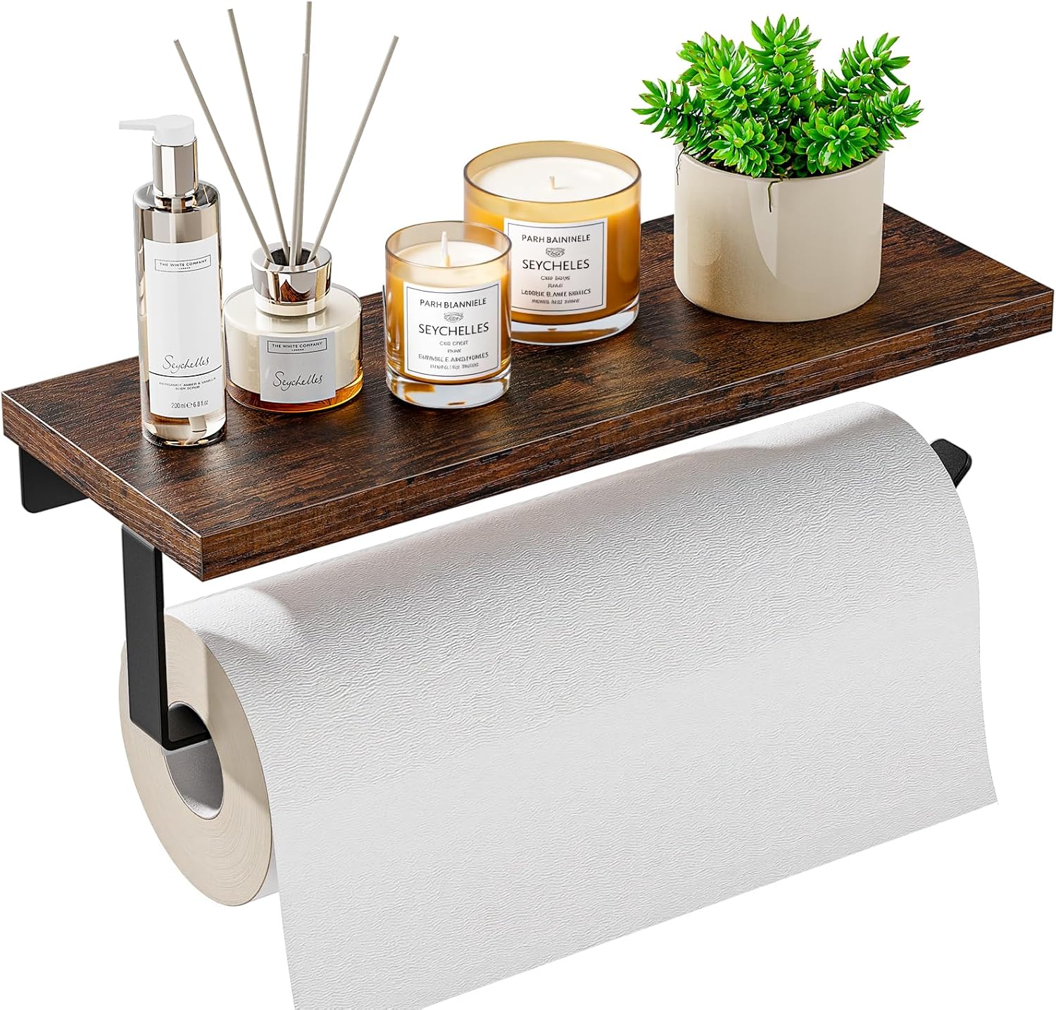 Banawey Wall Mount Paper Towel Holder with Shelf