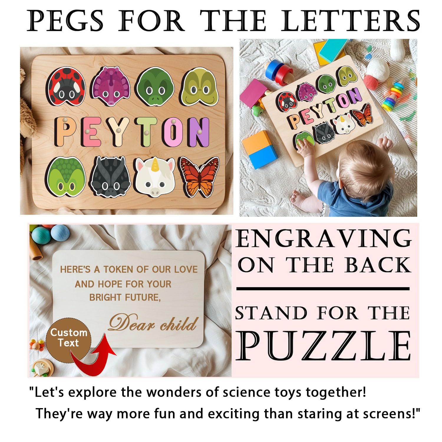 Personalized Wooden Name Puzzle for Toddlers 1