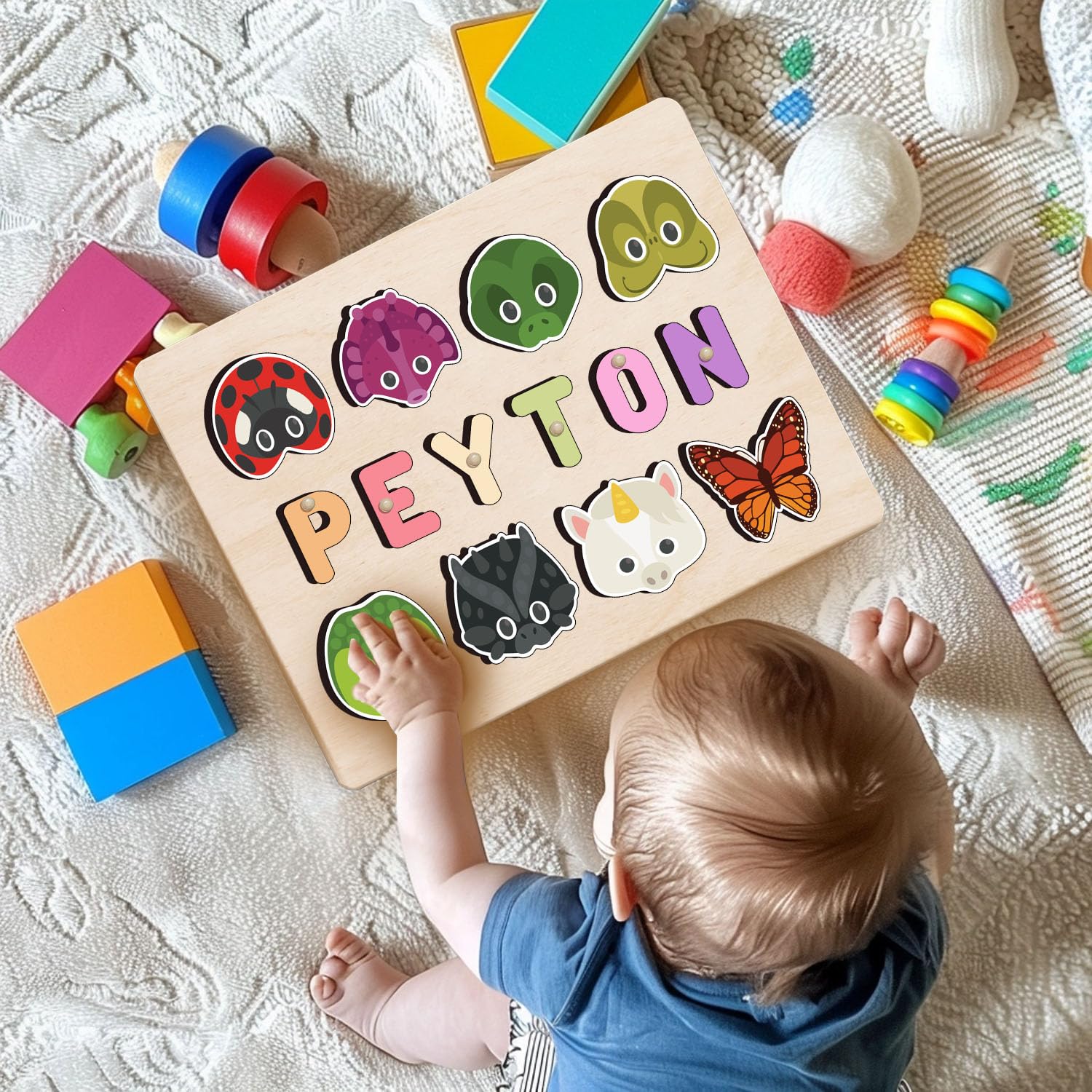 Personalized Wooden Name Puzzle for Toddlers 1