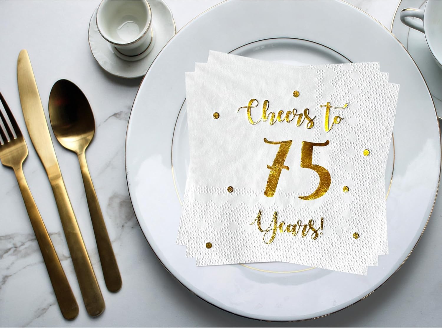 Cheers to 75 Years Cocktail Napkins 50-Pack