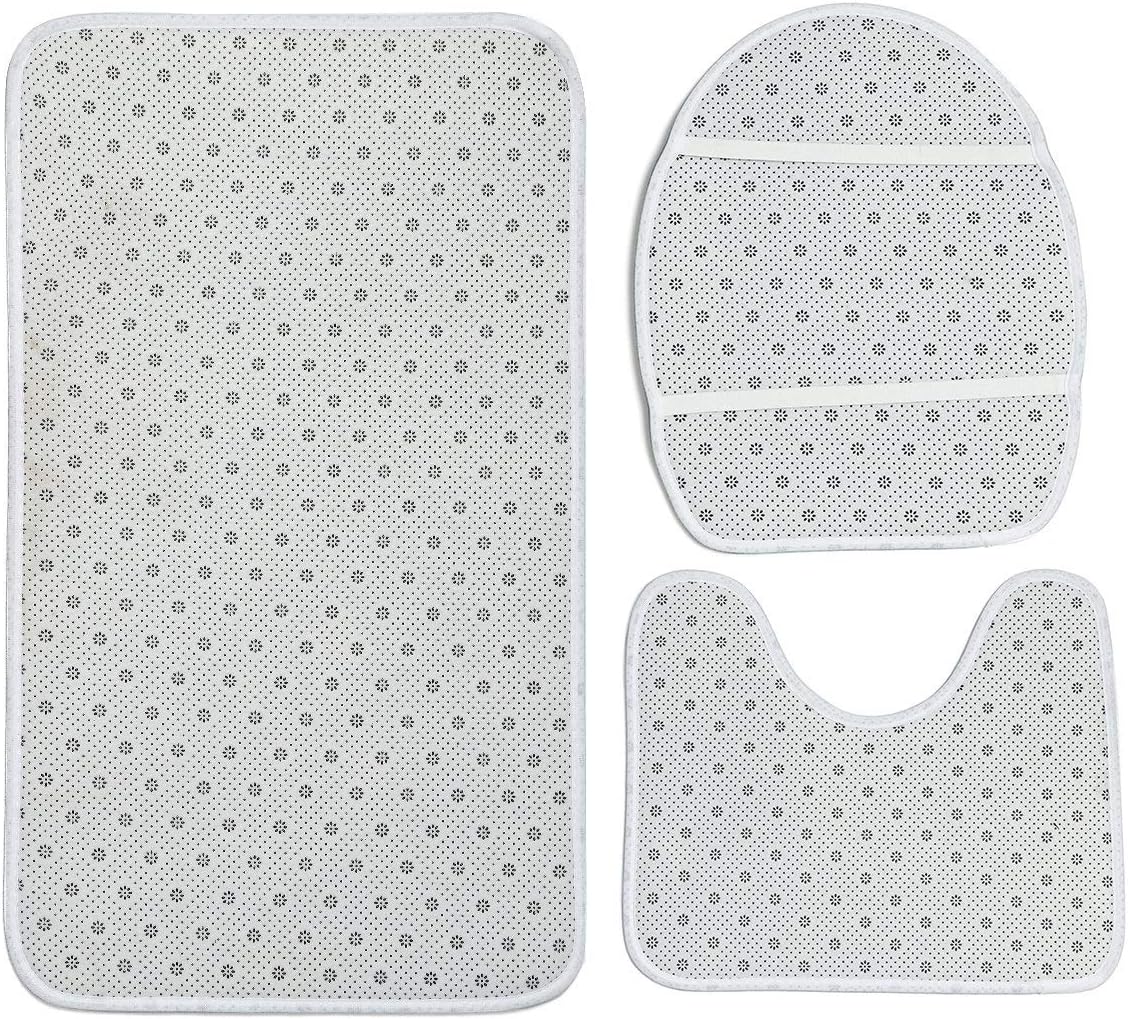 YESOF66 3 Piece Bathroom Rug Set with Non-Slip Toilet Cover