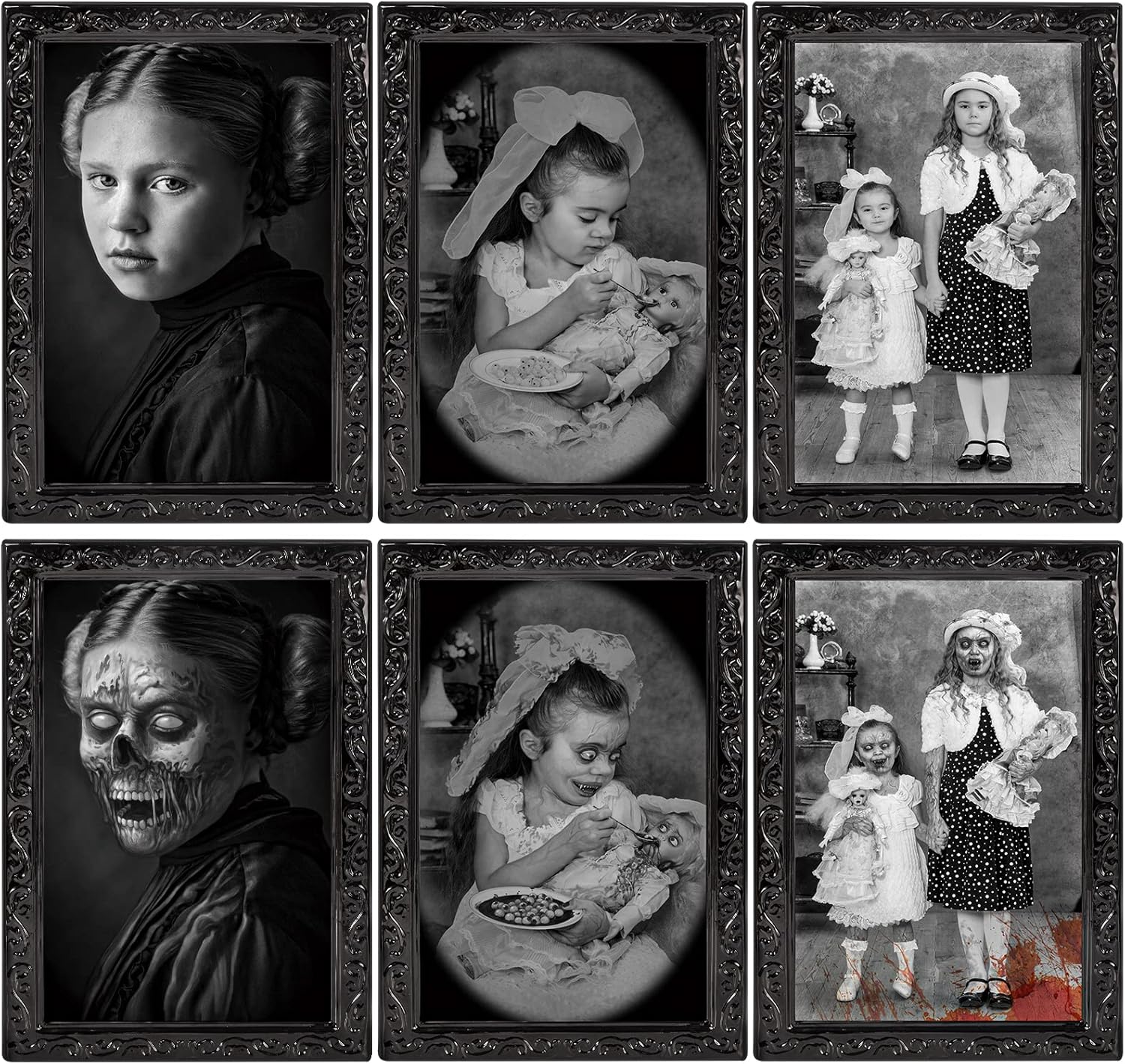Halloween Wall Decor 3D Changing Faces Picture Frame Set