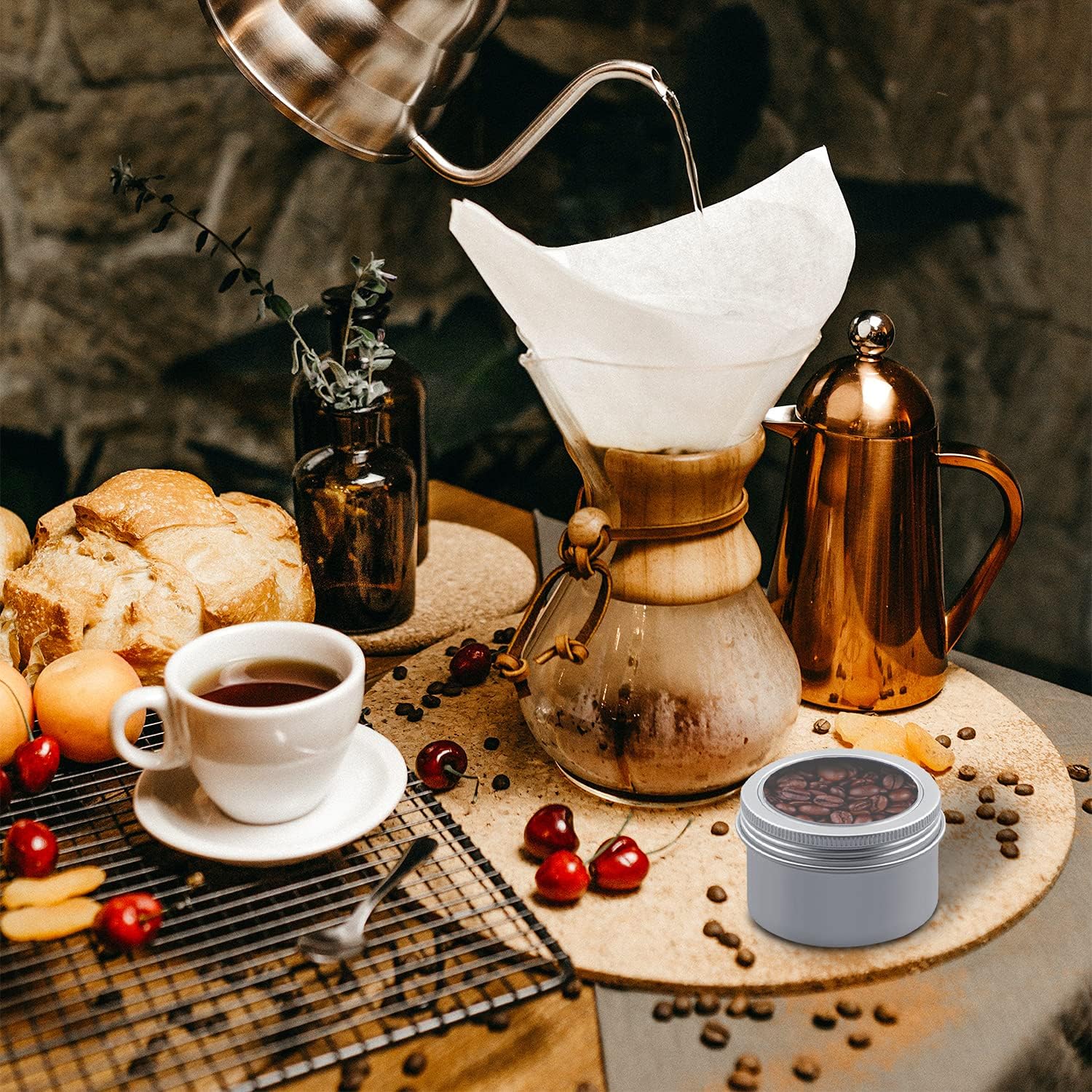 15 Piece 4oz Metal Round Tins with Clear Lids