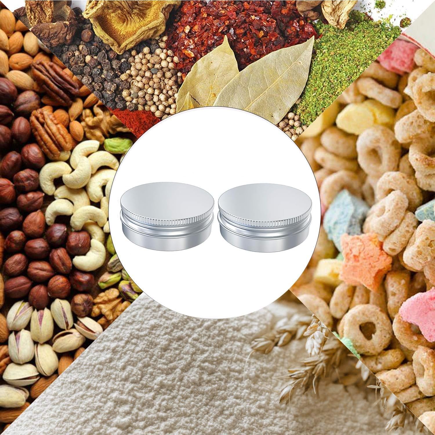 20 Pcs 2 Ounce Aluminum Tin Jar with Screw Lid