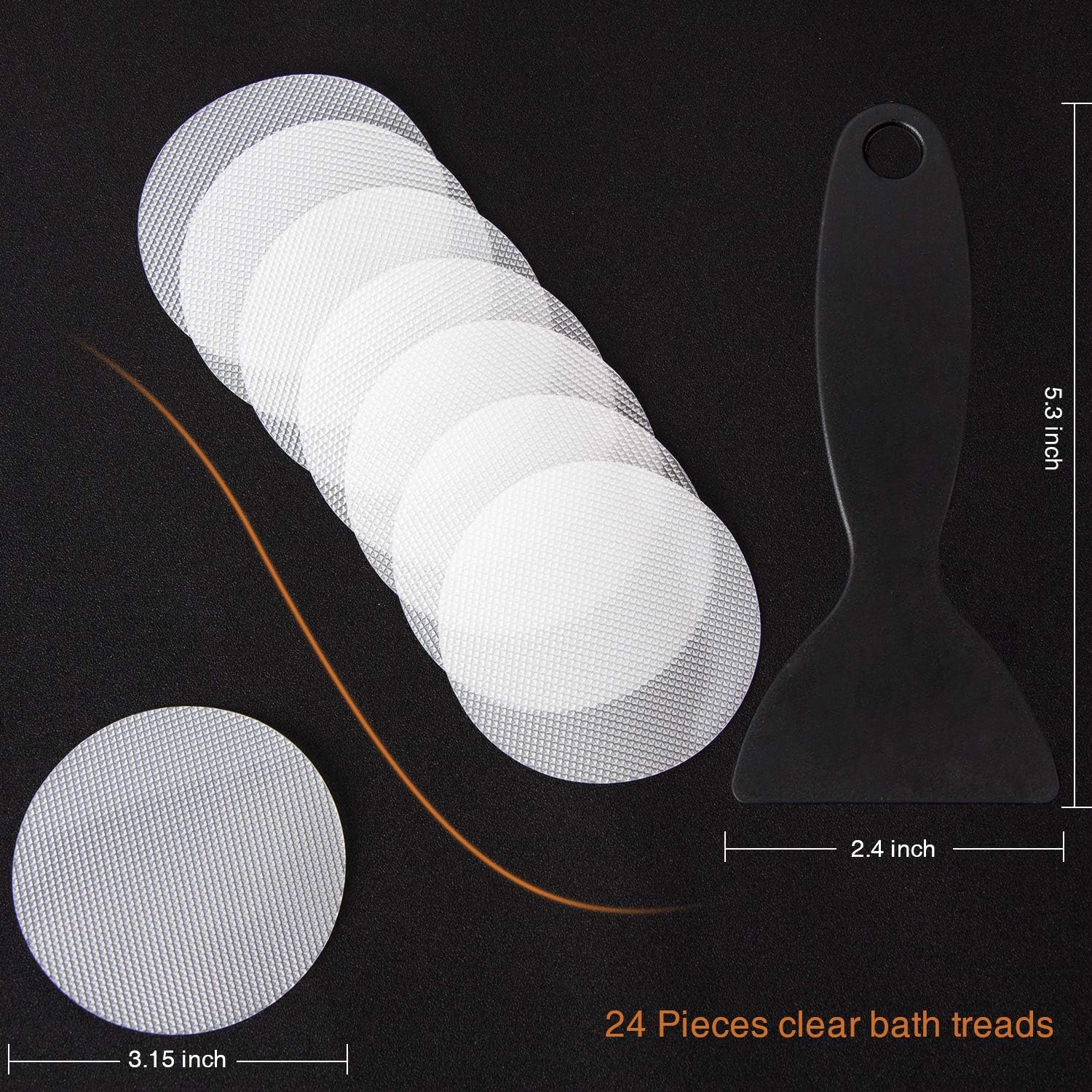 24 Piece Non-Slip Bathtub Stickers Set with Scraper