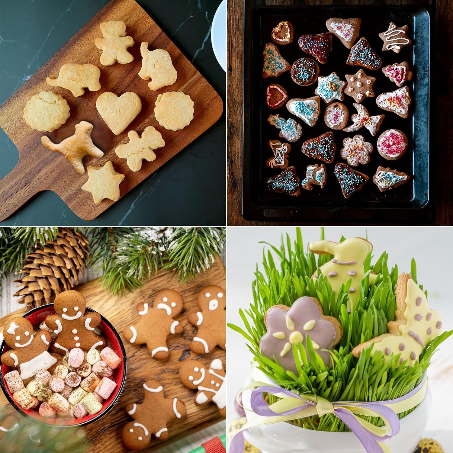 GWHOLE 26 Pcs Cookie Cutter Set for Kids Christmas Holiday