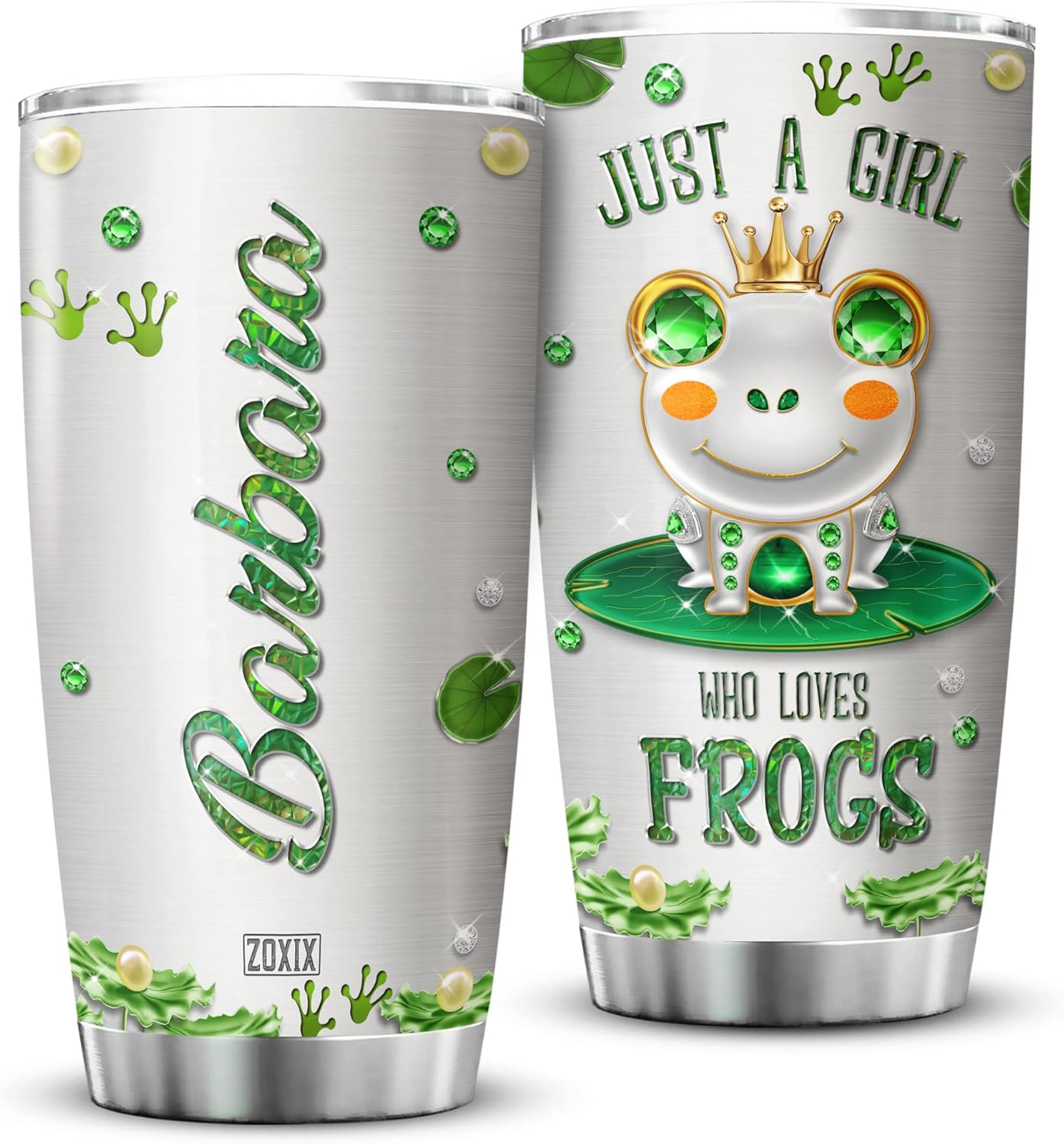 ZOXIX Personalized Name Frogs Tumbler 20oz Insulated Cup