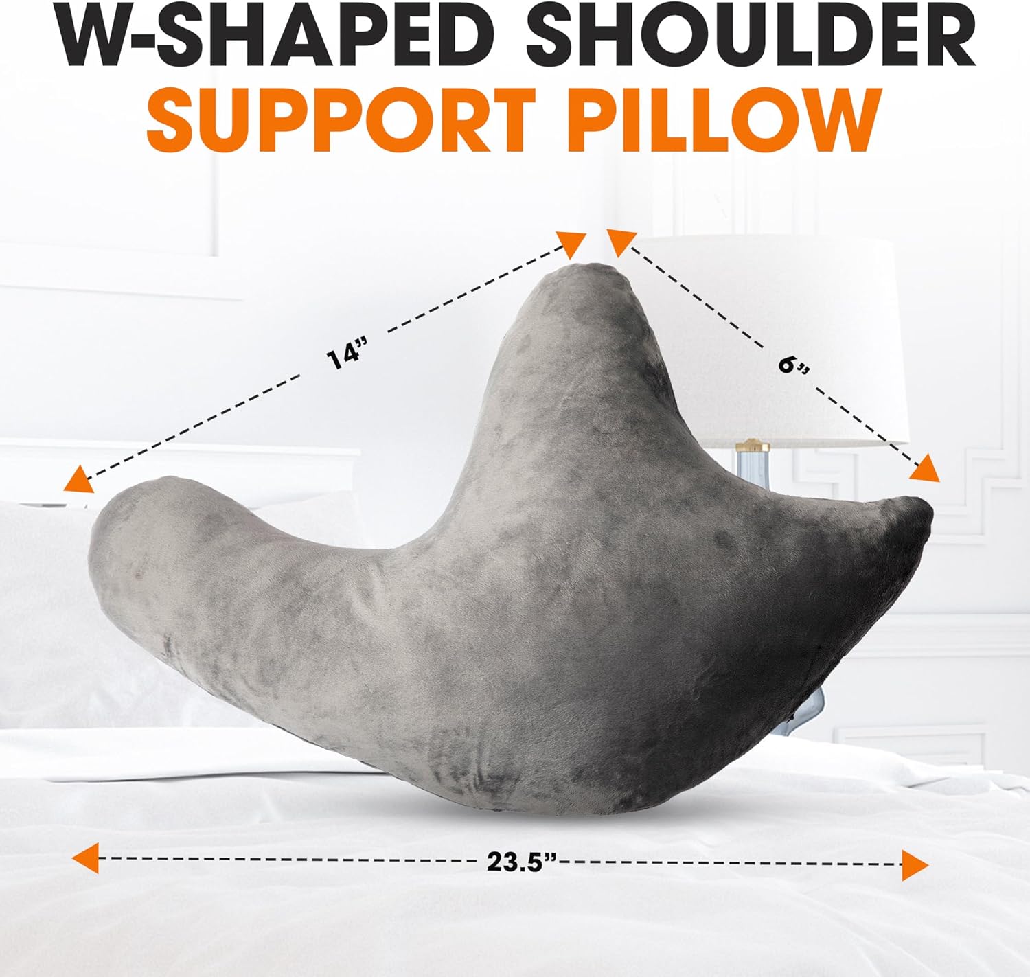 Cheer Collection Rotator Cuff Pillow Gray