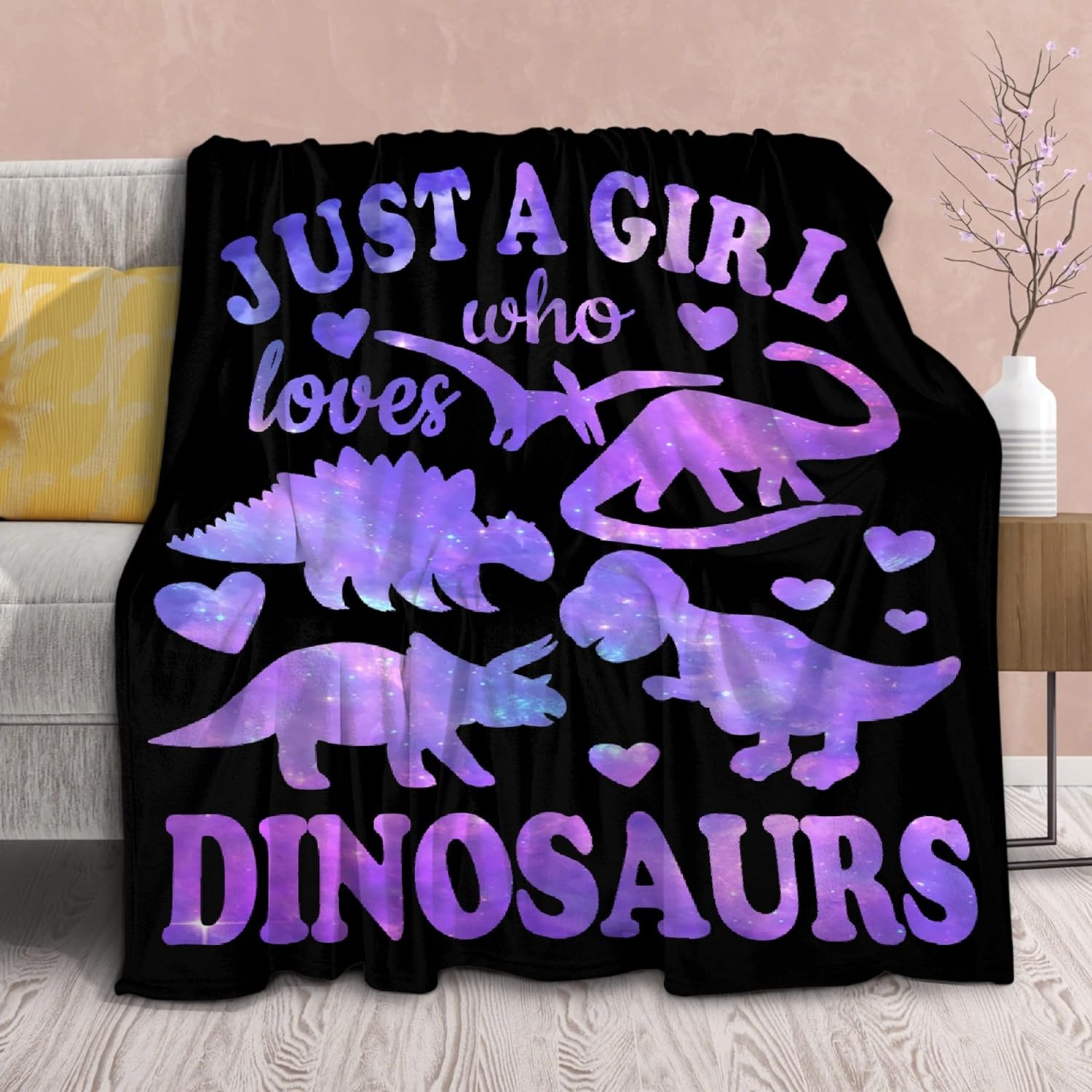 Dinosaur Blanket Gift for Women Kids Plush Throw