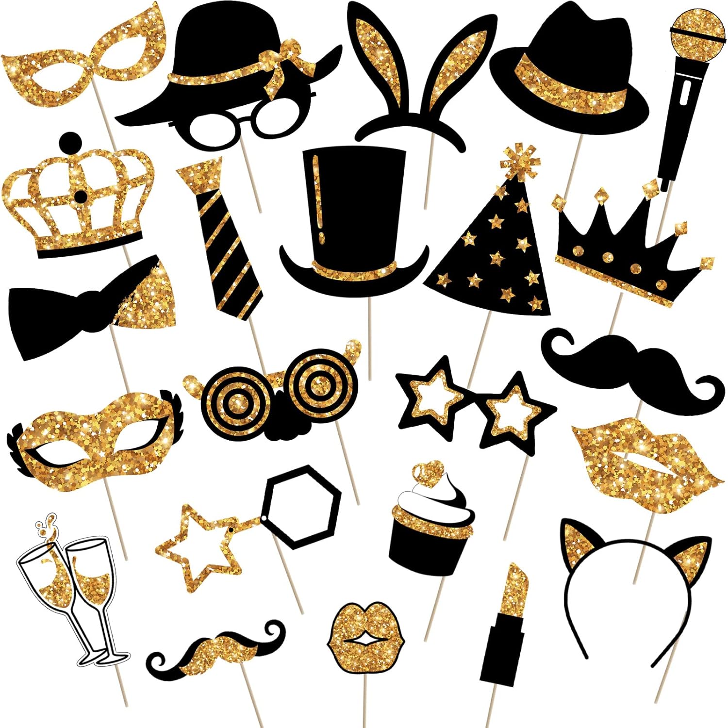 Zonon 24 Piece Funny Photo Booth Props Set