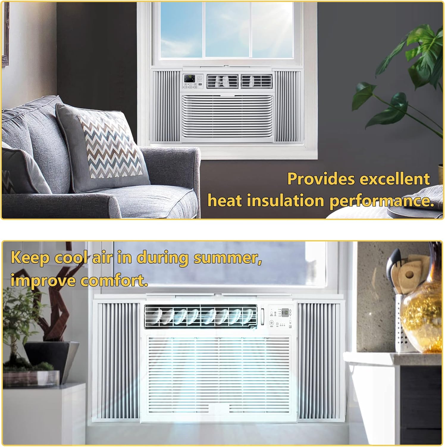 Powrocket Window AC Side Panel with Frame Set White