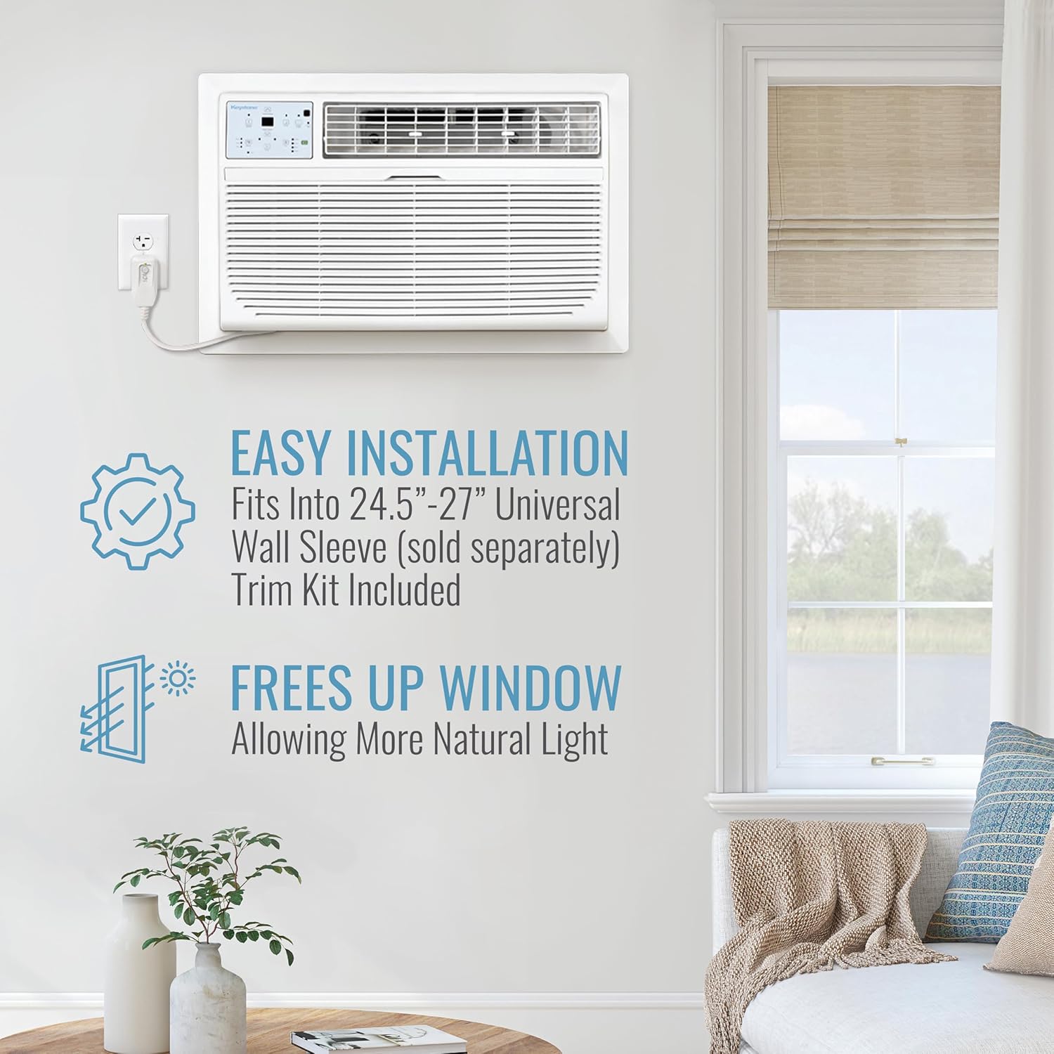 Keystone 14000 BTU Wall AC with Heat and Dehumidifier
