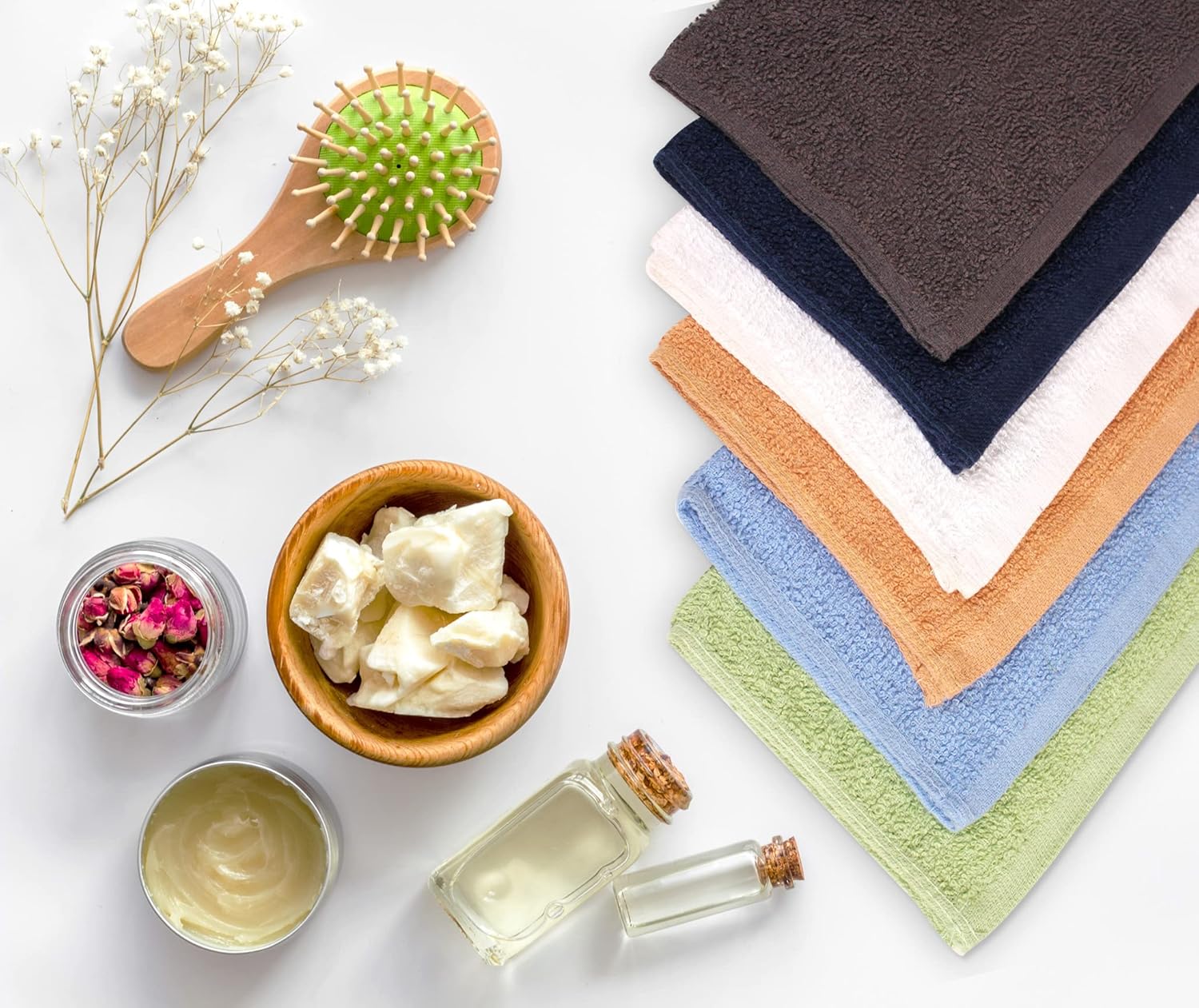 T L Towel and Linen Mart 100 Cotton Wash Cloth Set 24 Pack