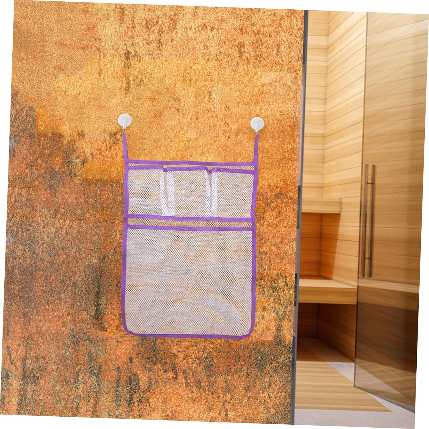 Hanging Shower Organizer Mesh Bag For Bathroom Storage