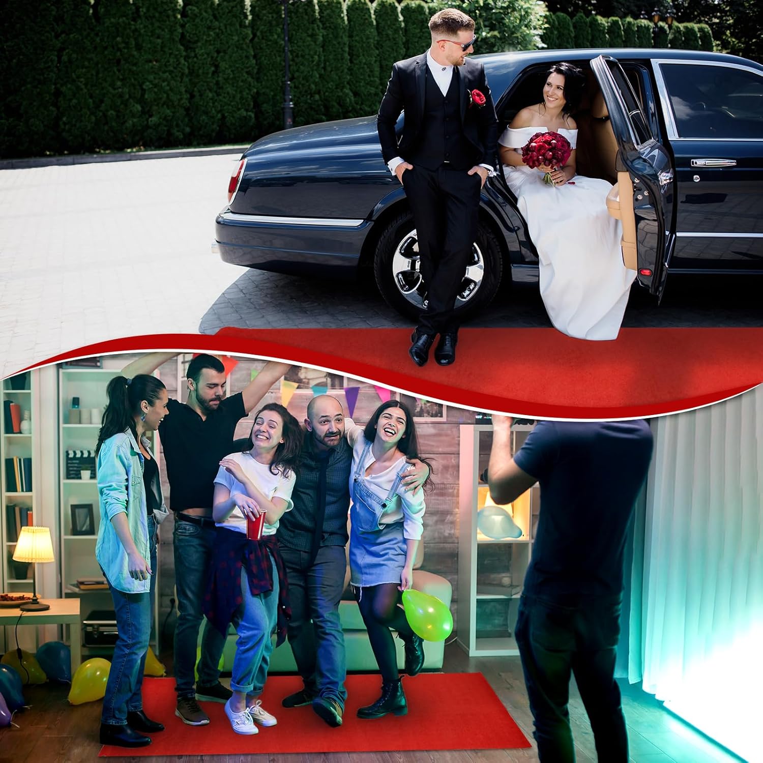 4ft x 10ft Extra Thick Red Carpet Runner for Party and Events