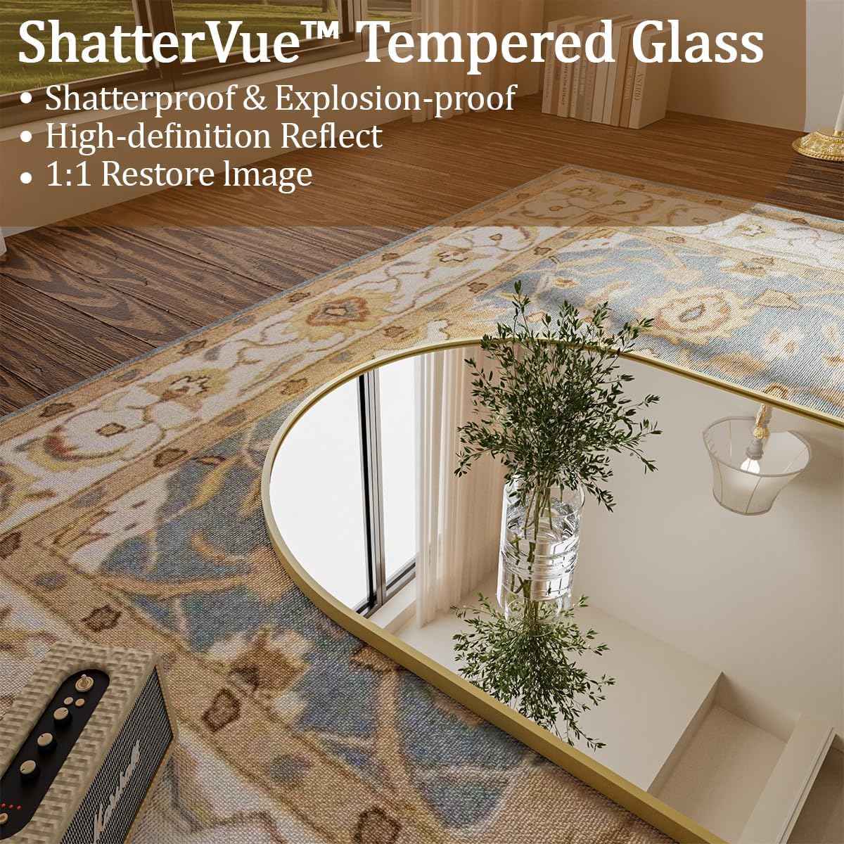 Koonmi 65x24 Arched Gold Full-Length Mirror