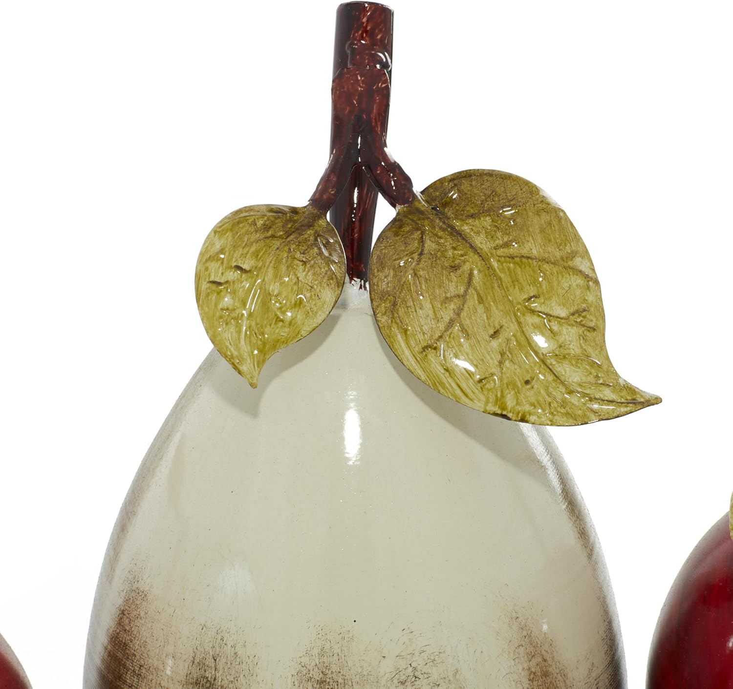 Deco 79 Red Metal Fruit Sculpture Decorative Platter