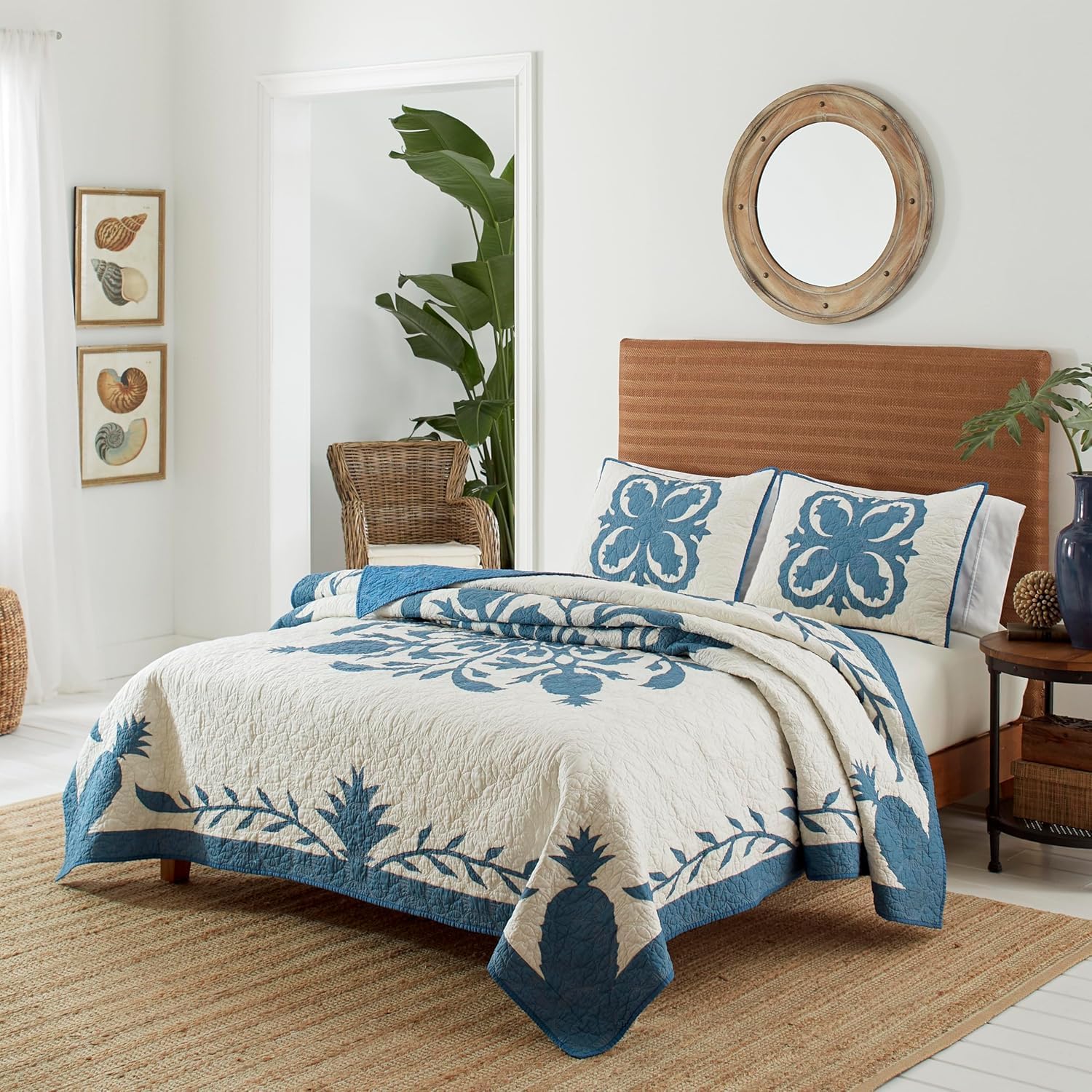 Tommy Bahama Queen Quilt Soft Cotton Coastal Bedding Set